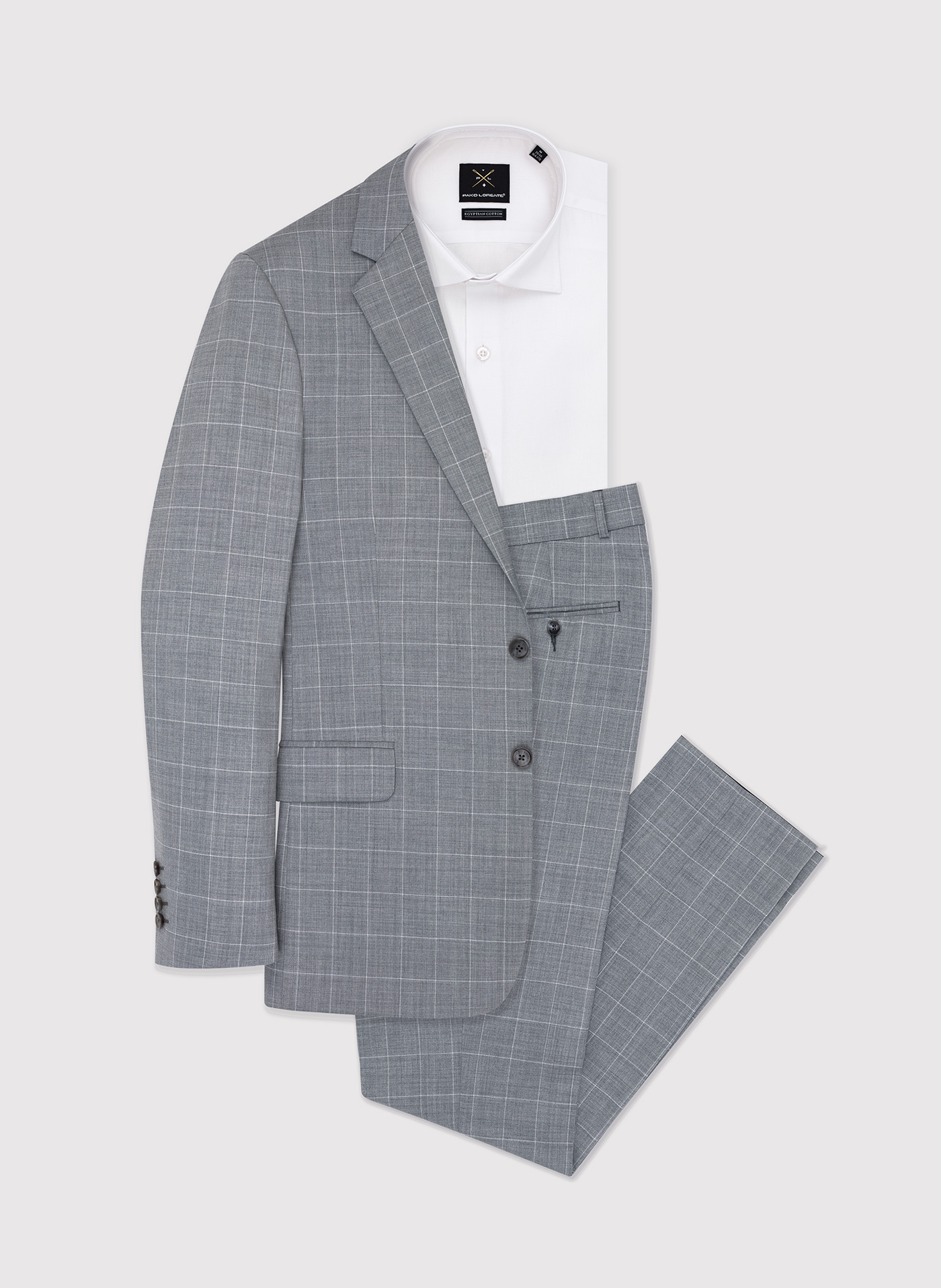 Szare spodnie garniturowe z wełną - Pako Lorente