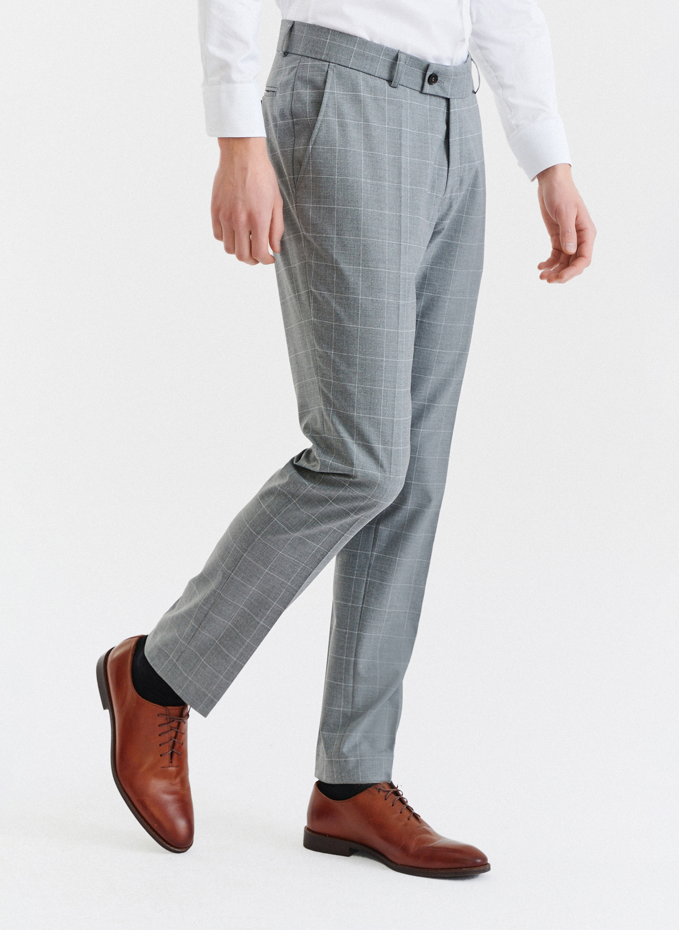 Szare spodnie garniturowe z wełną - Pako Lorente