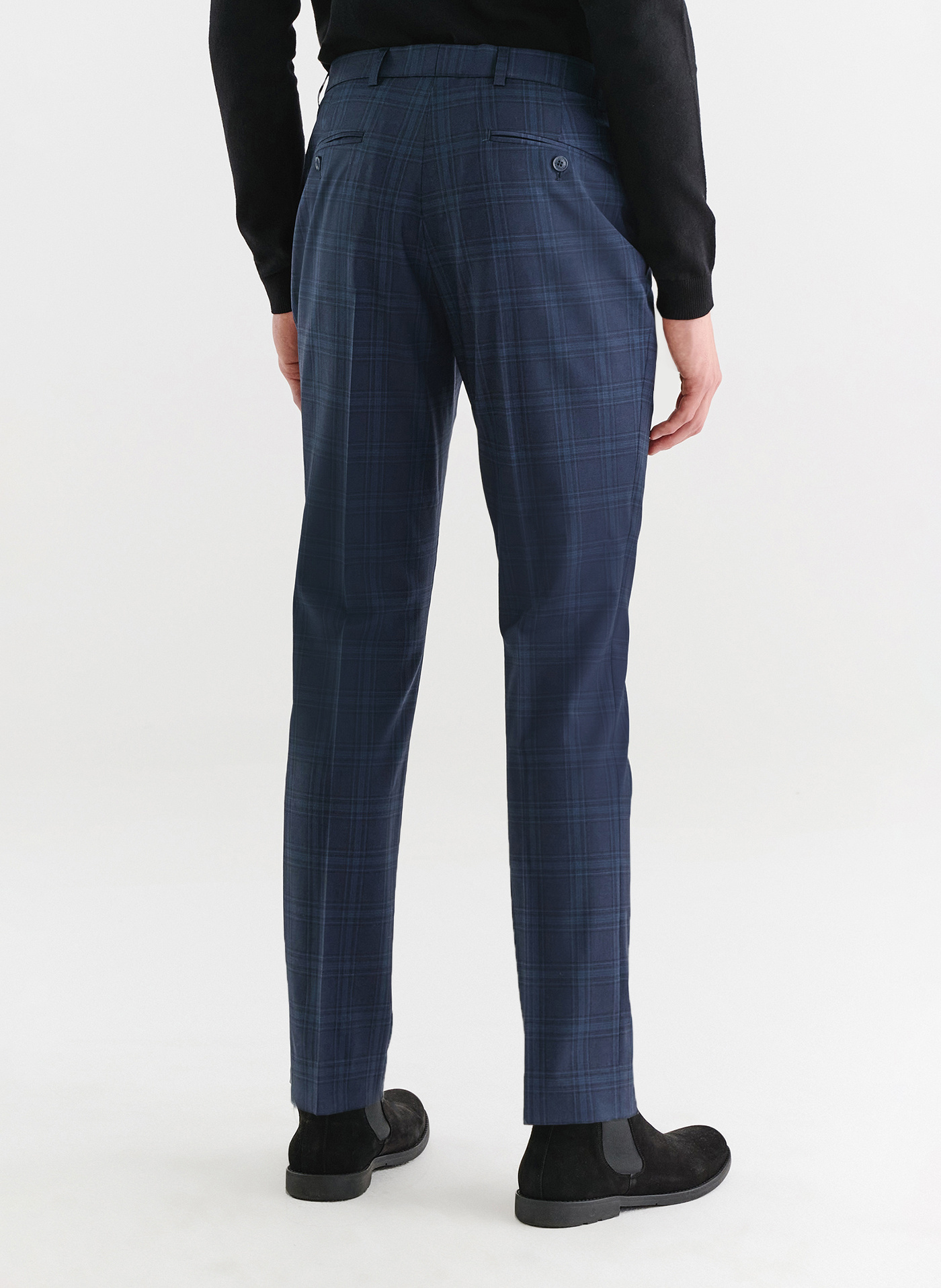 Granatowe spodnie garniturowe z wełną - Pako Lorente