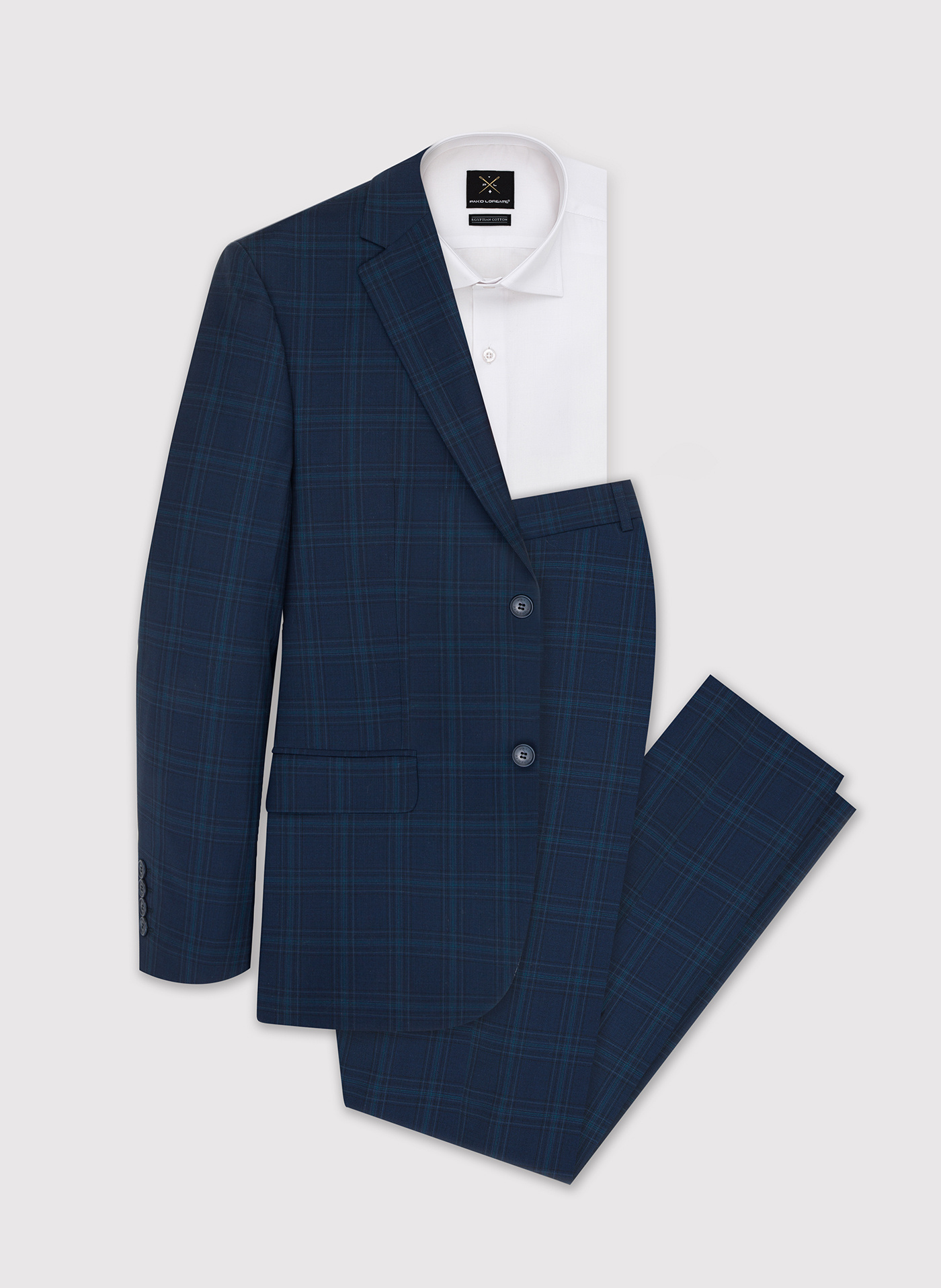 Granatowe spodnie garniturowe z wełną - Pako Lorente