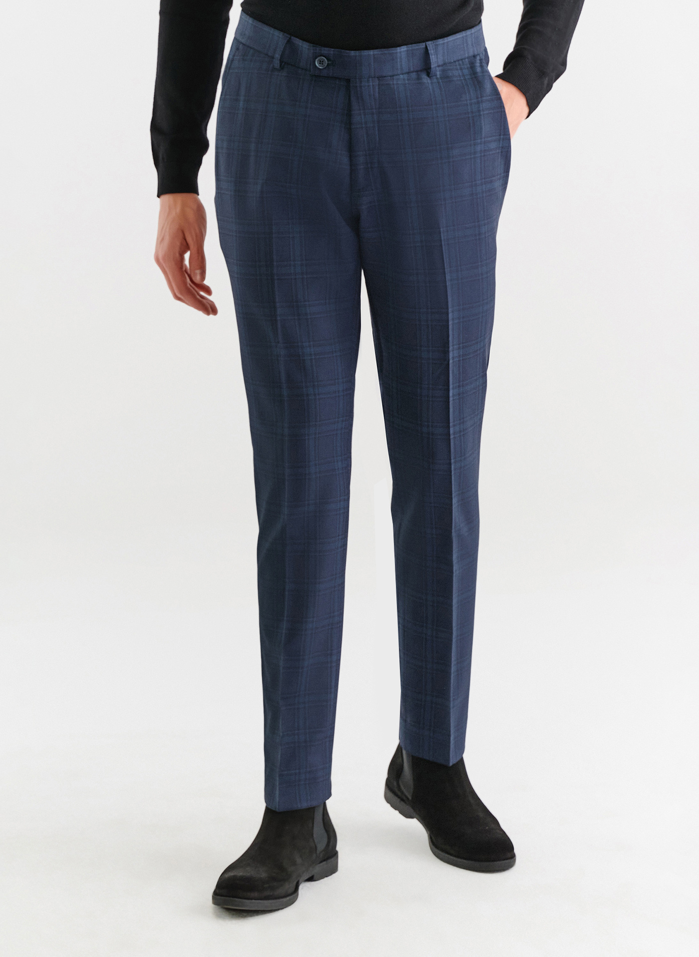 Granatowe spodnie garniturowe z wełną - Pako Lorente