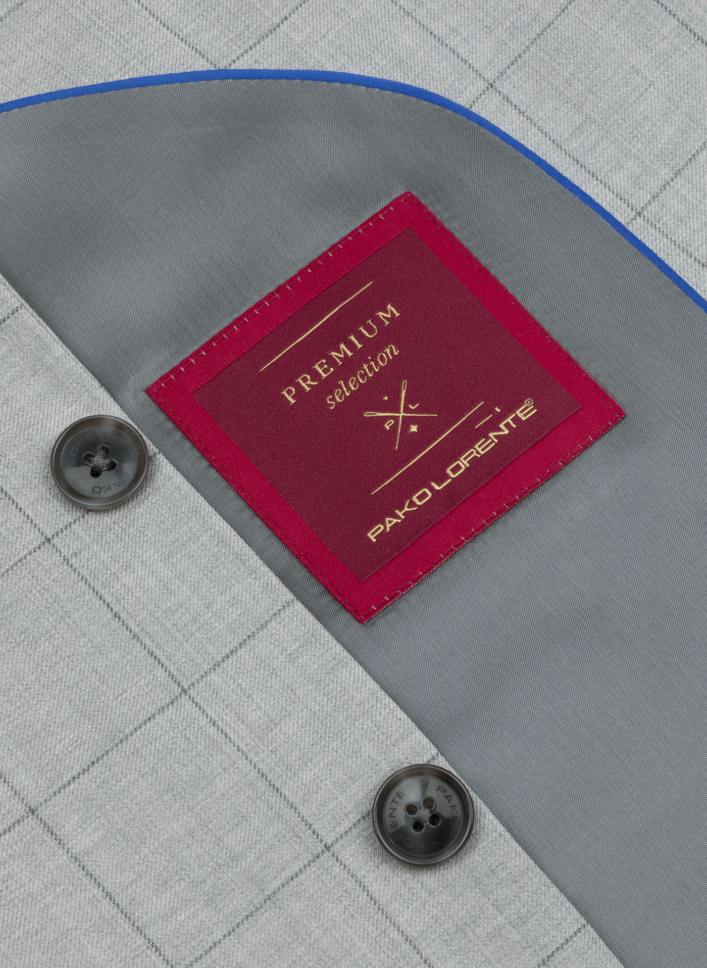 Szara wełniana marynarka garniturowa w kratę - Pako Lorente