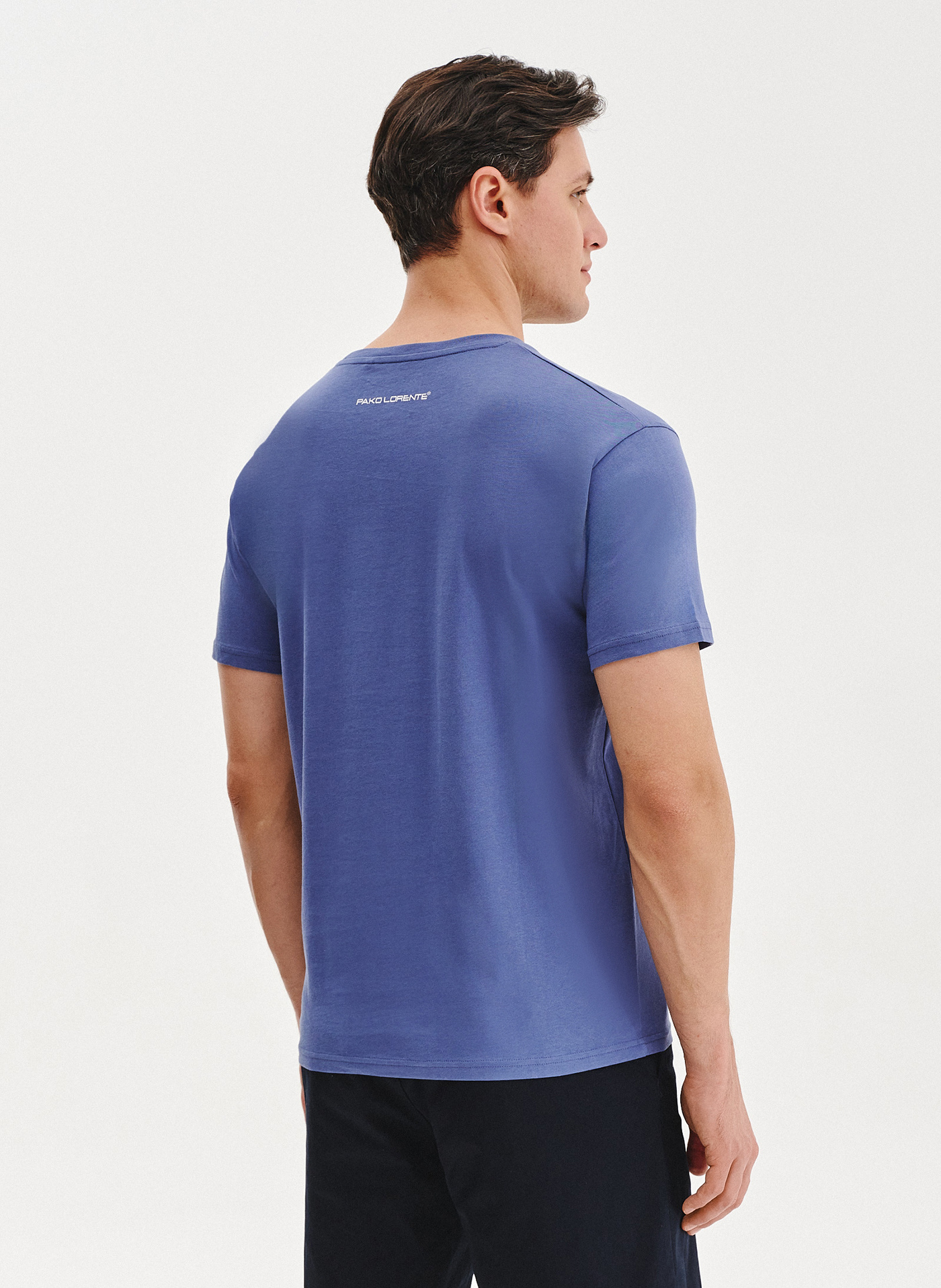 Bawełniany granatowy t-shirt - Pako Lorente