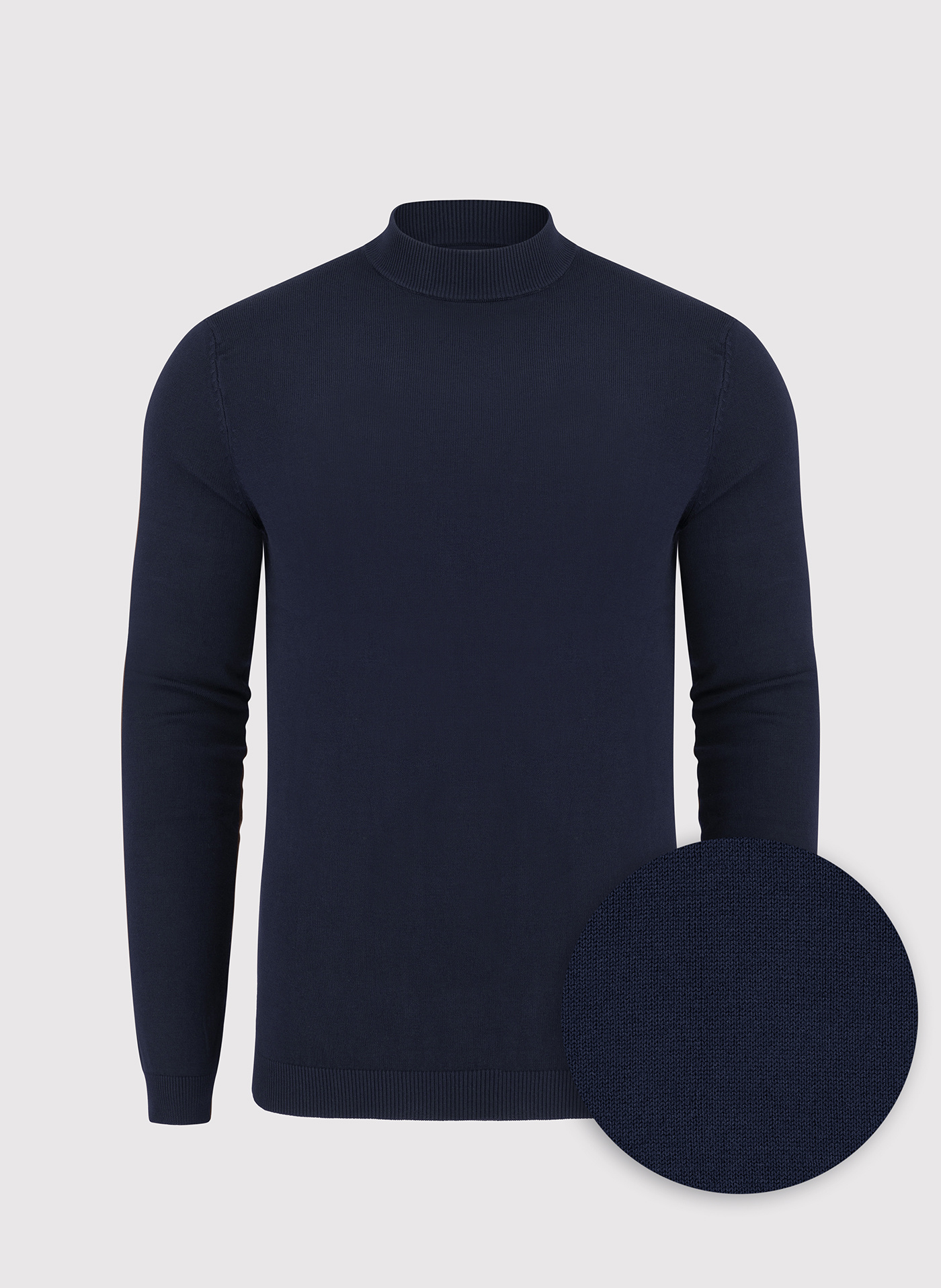 Granatowy gładki półgolf męski - Pako Lorente