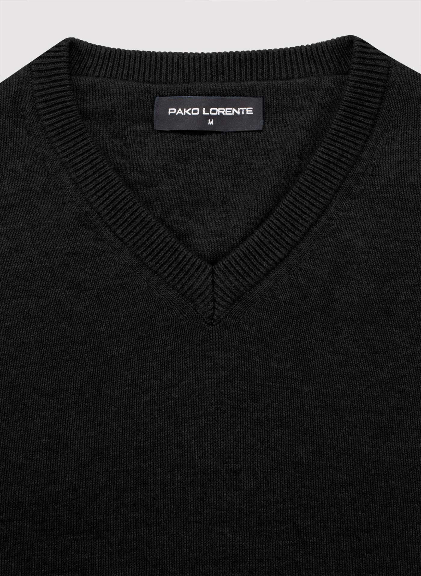 PAKO LORENTE - Czarny sweter męski v-neck - Pako Lorente