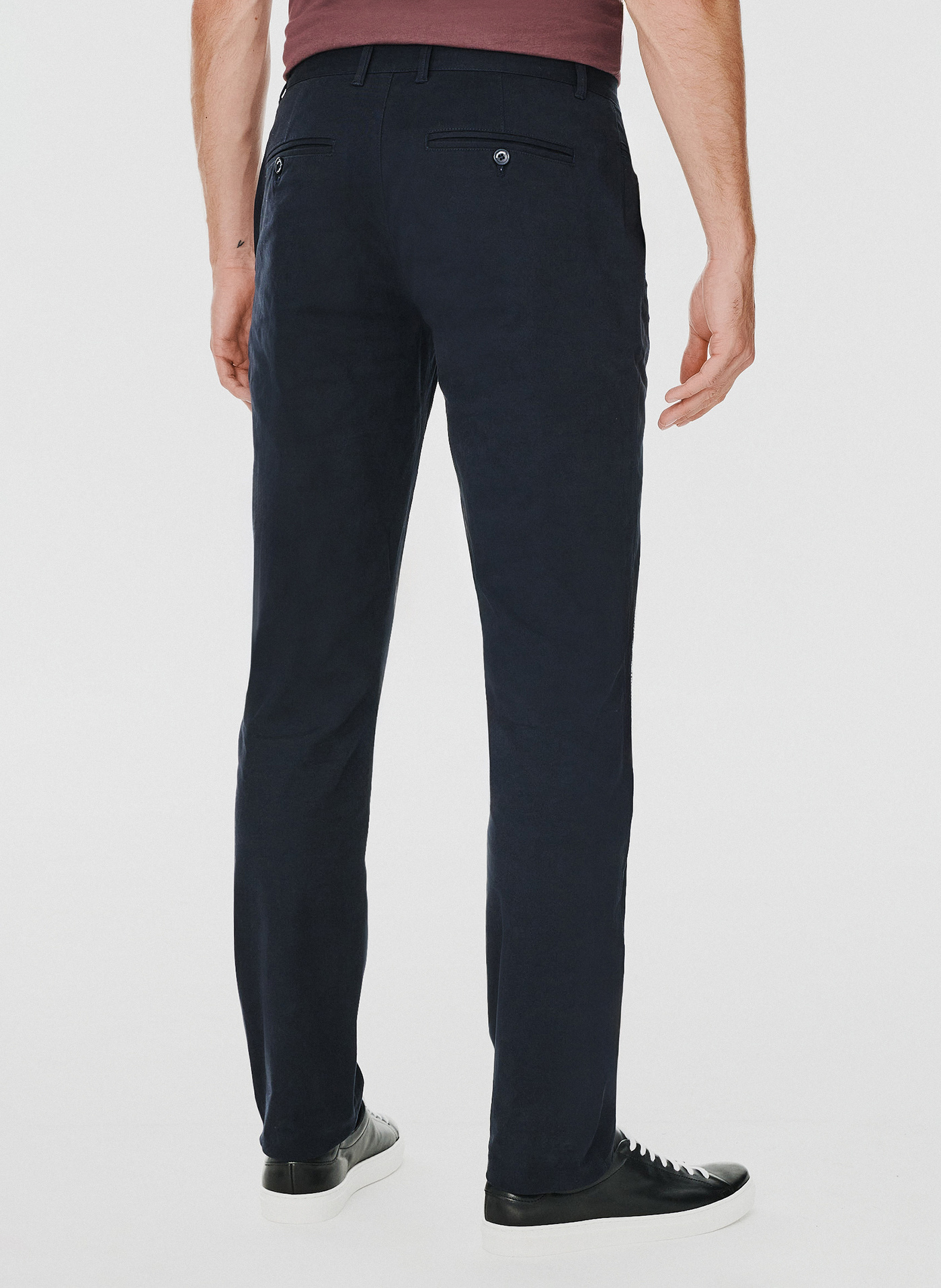 Gładkie spodnie męskie w kolorze granatowym - Pako Lorente