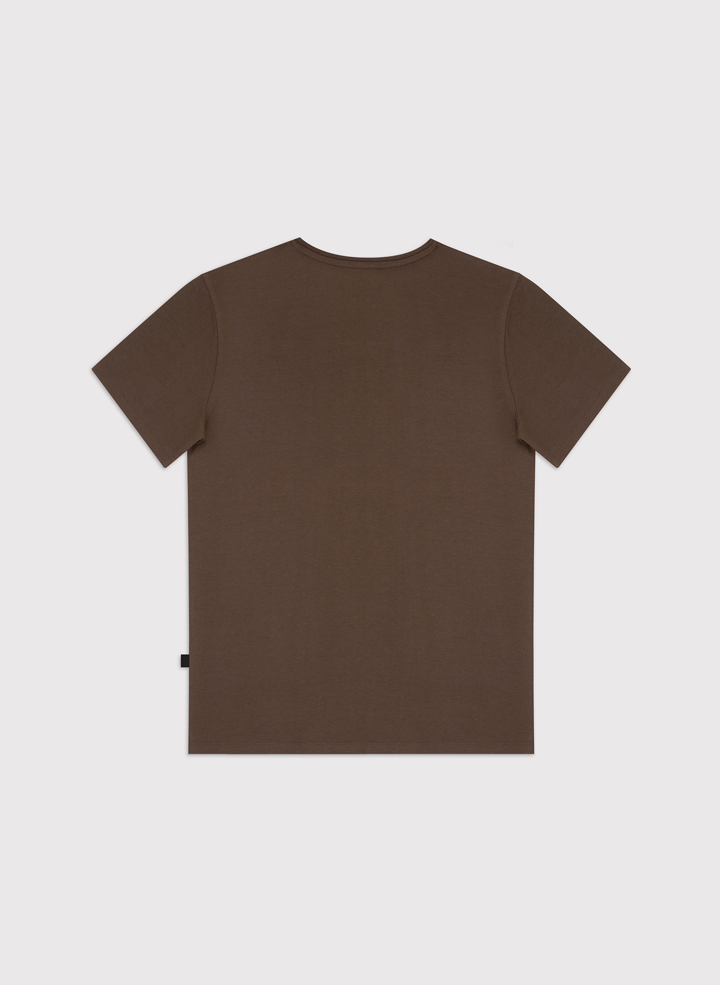 Brązowy gładki t-shirt v-neck - Pako Lorente