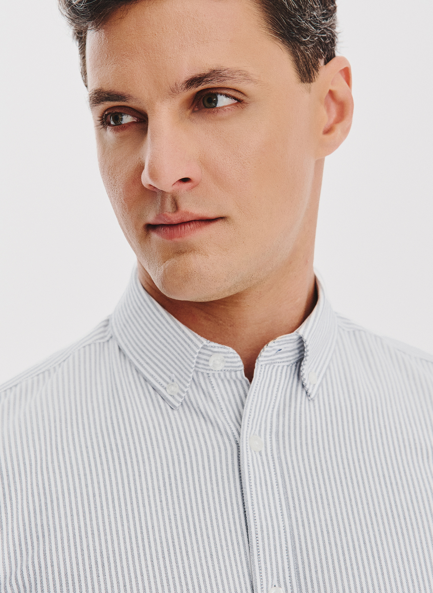 Koszula męska w szary prążek - Pako Lorente