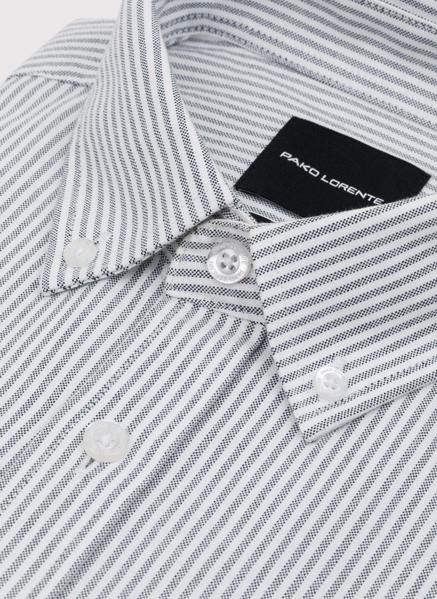 Koszula męska w szary prążek - Pako Lorente