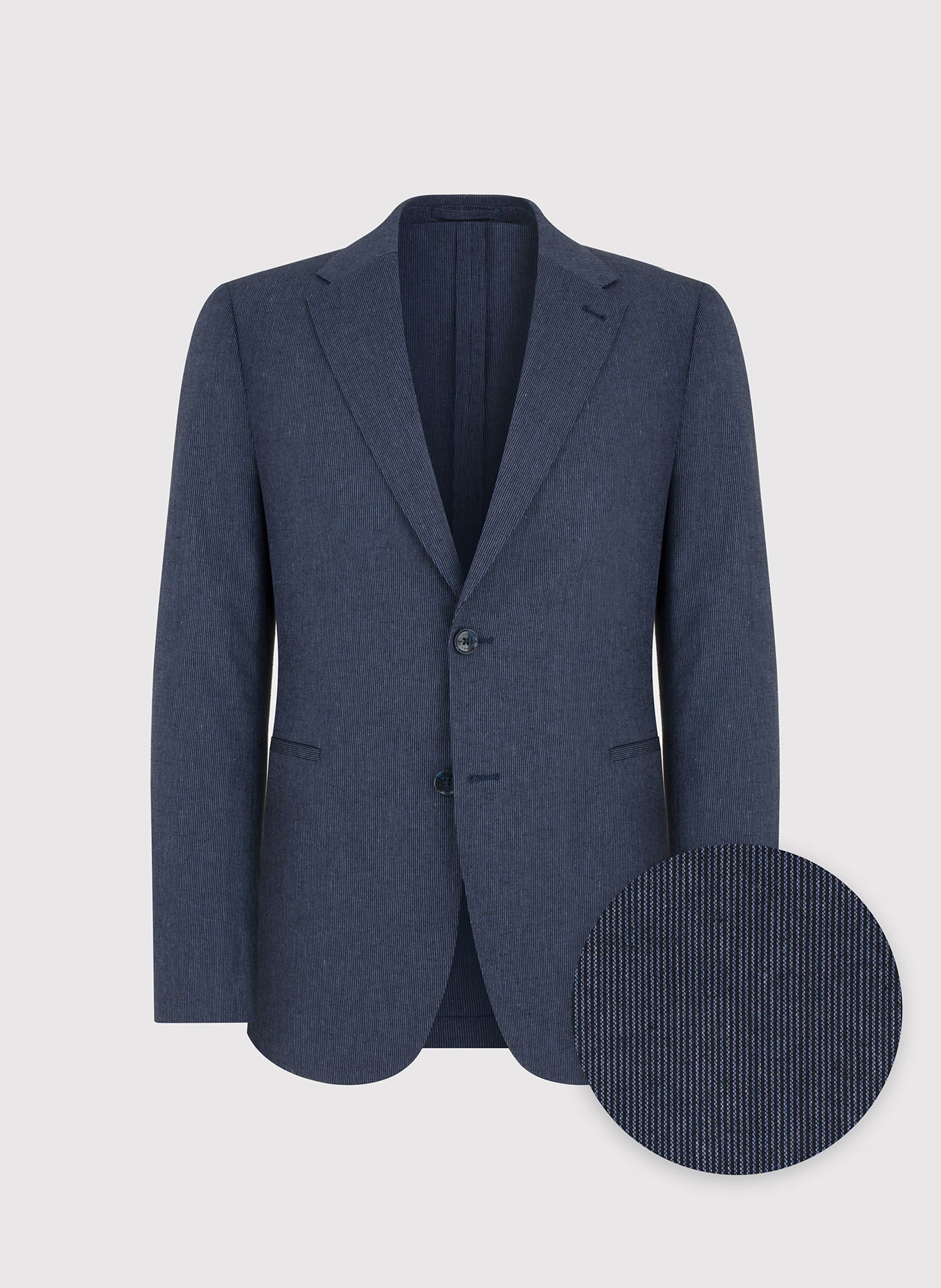 PAKO LORENTE - Granatowa marynarka w prążek z lnem - Pako Lorente