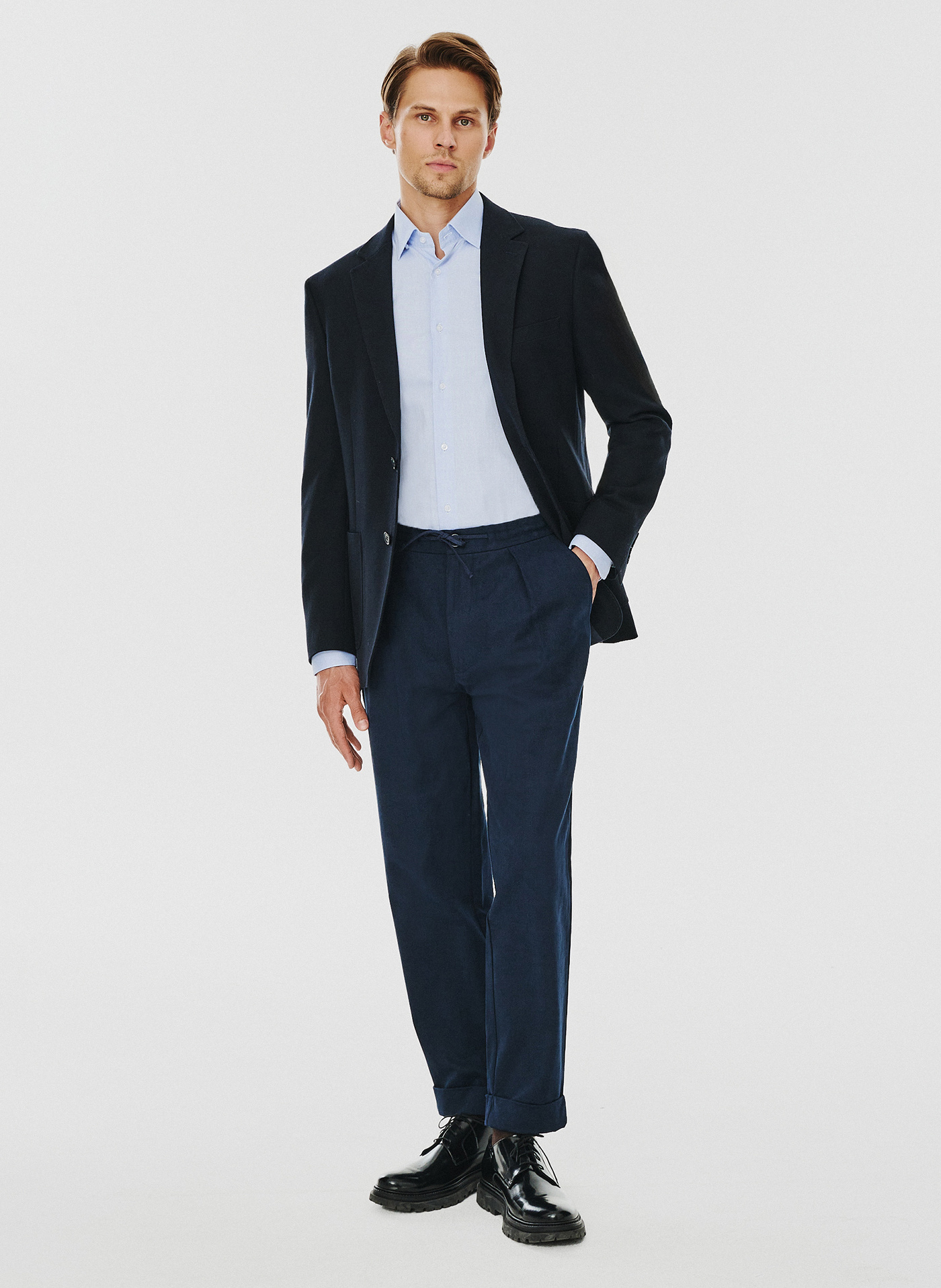 Casualowa marynarka męska w kolorze granatowym - Pako Lorente