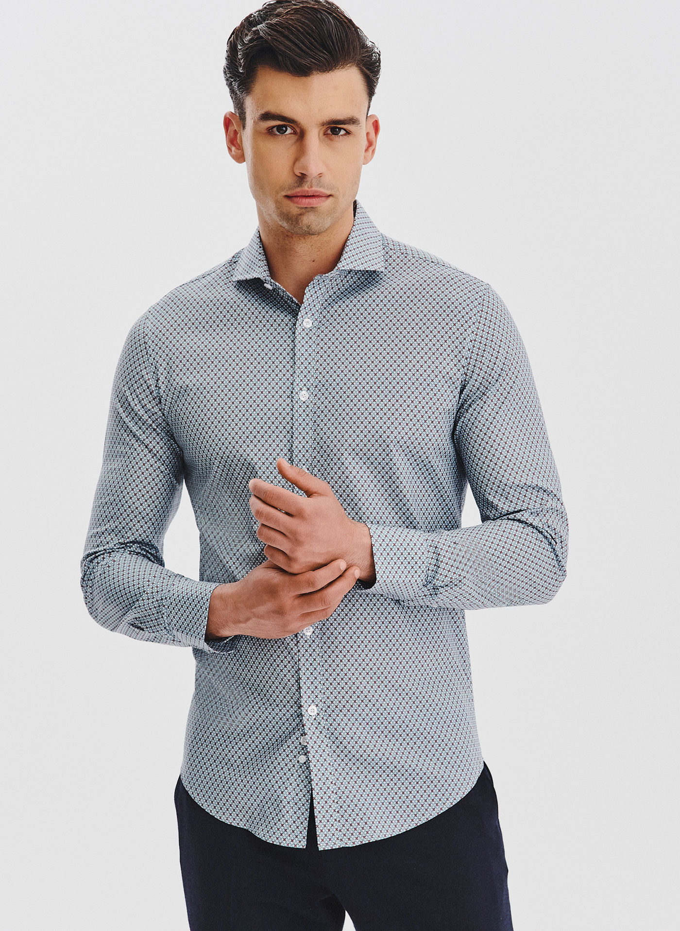 PAKO LORENTE - Koszula męska we wzór geometryczny - Pako Lorente