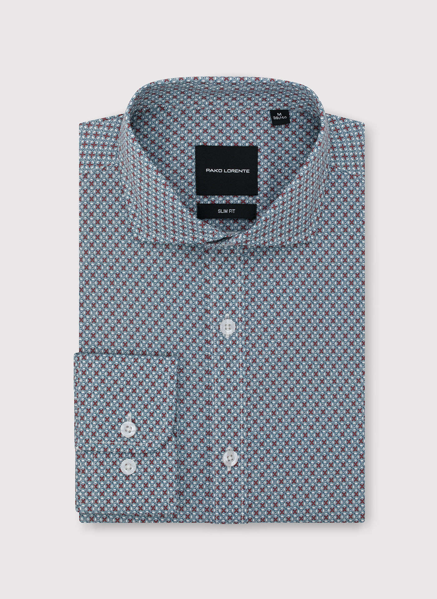 PAKO LORENTE - Koszula męska we wzór geometryczny - Pako Lorente