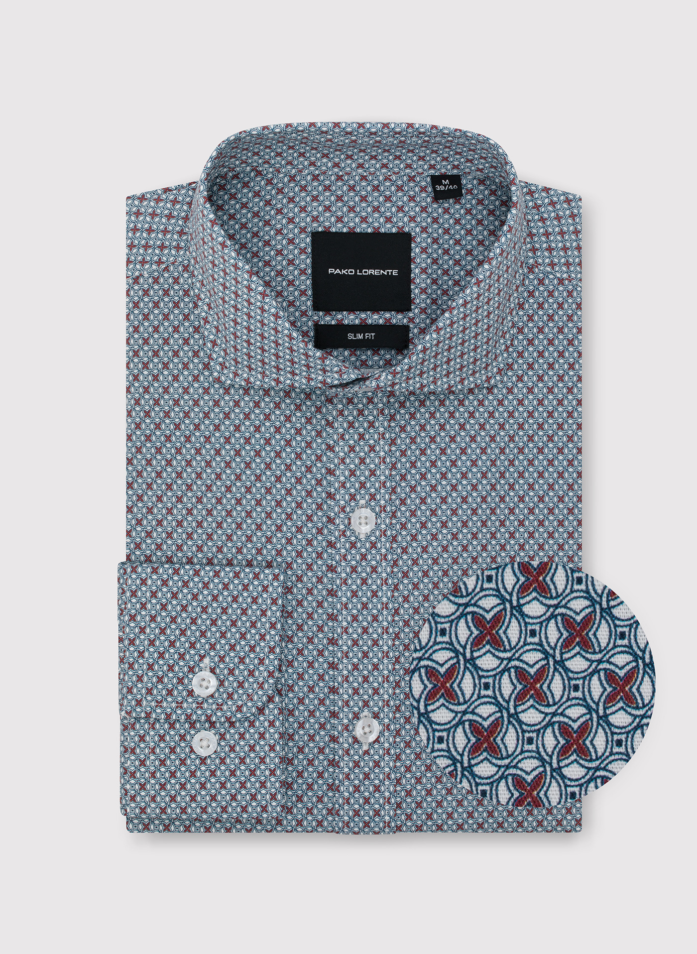 PAKO LORENTE - Koszula męska we wzór geometryczny - Pako Lorente