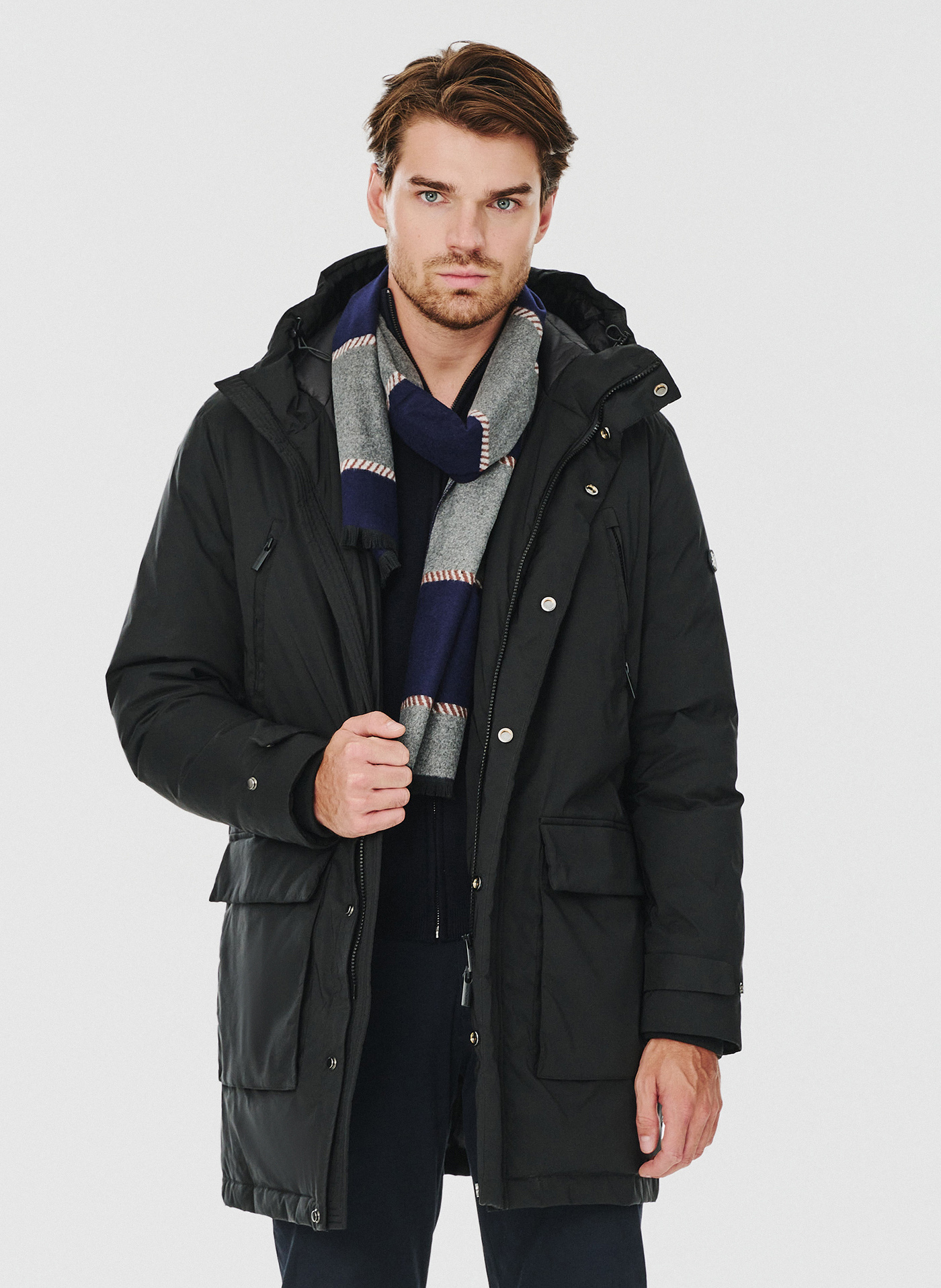 Czarna kurtka męska wypełniona puchem - Pako Lorente