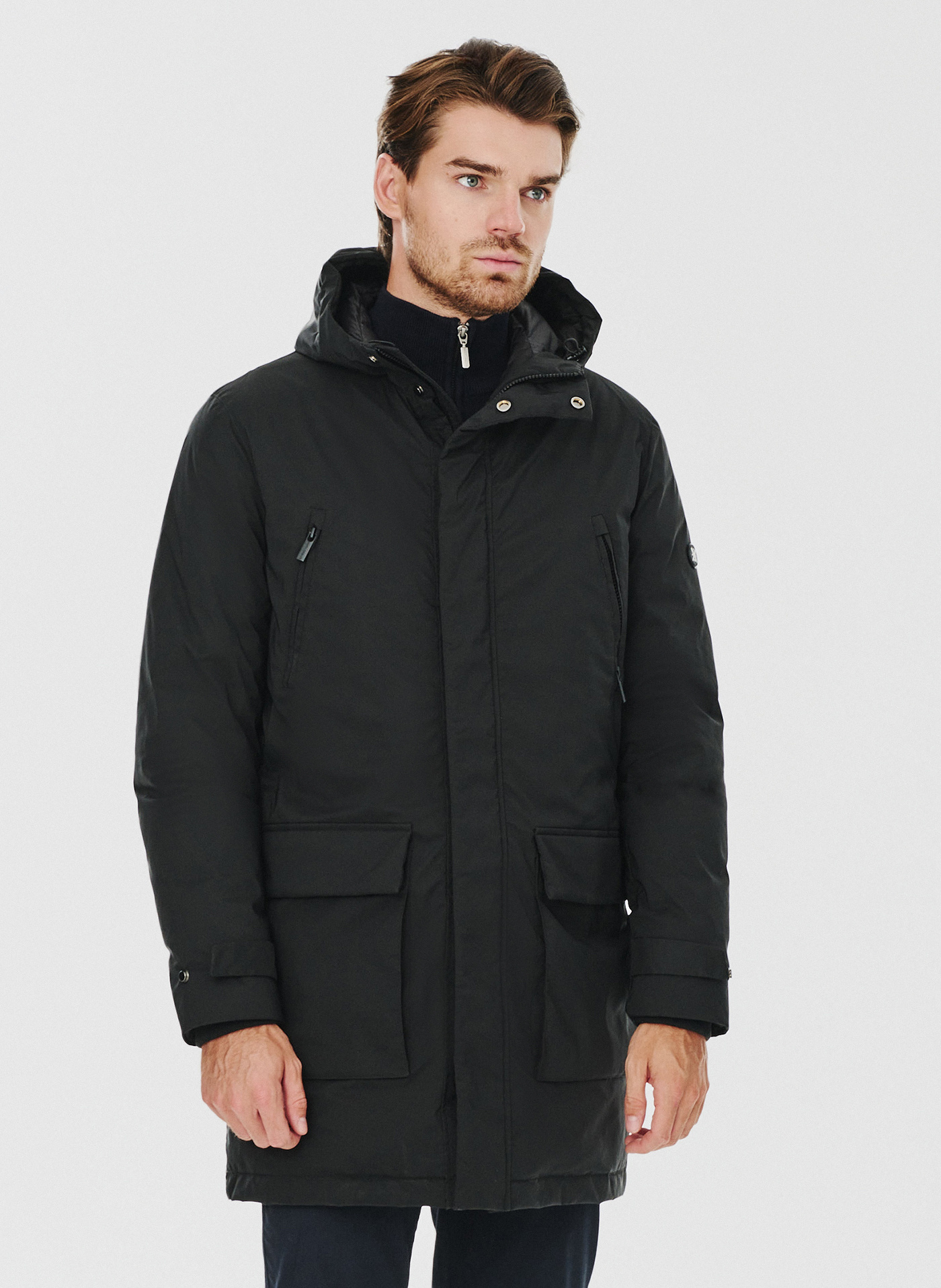 Czarna kurtka męska wypełniona puchem - Pako Lorente