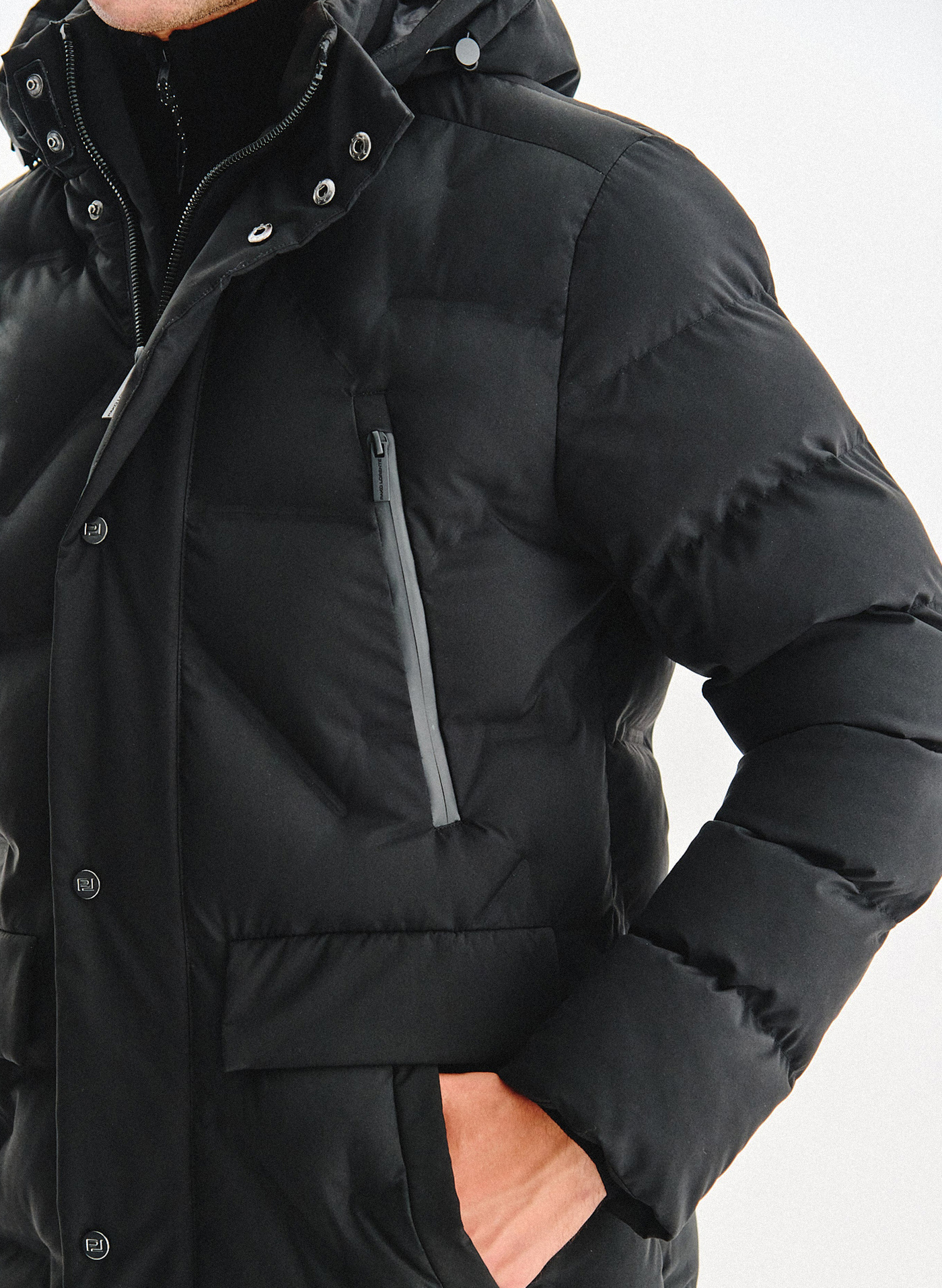 Czarna kurtka męska na zimę - Pako Lorente