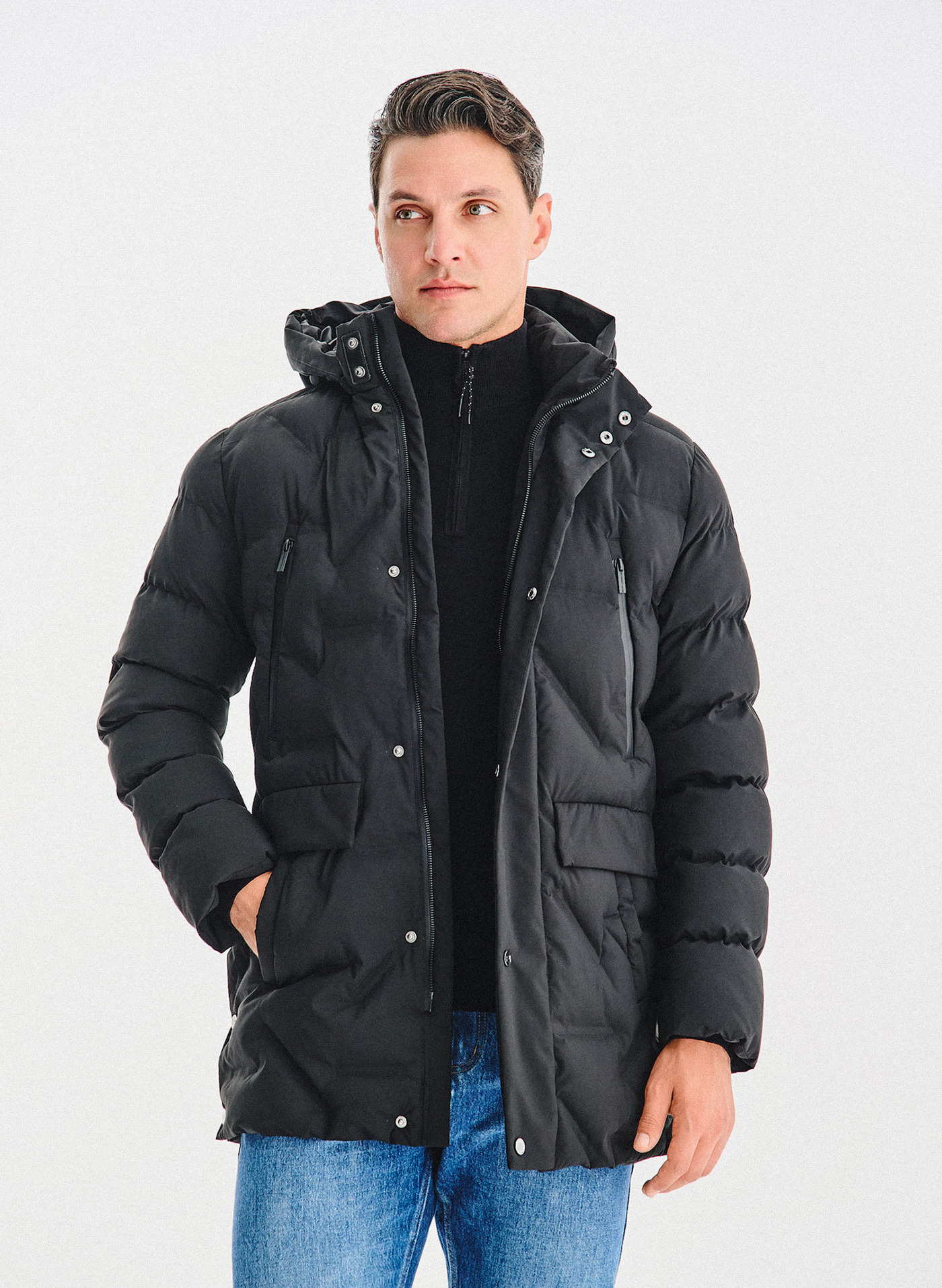 Czarna kurtka męska na zimę - Pako Lorente