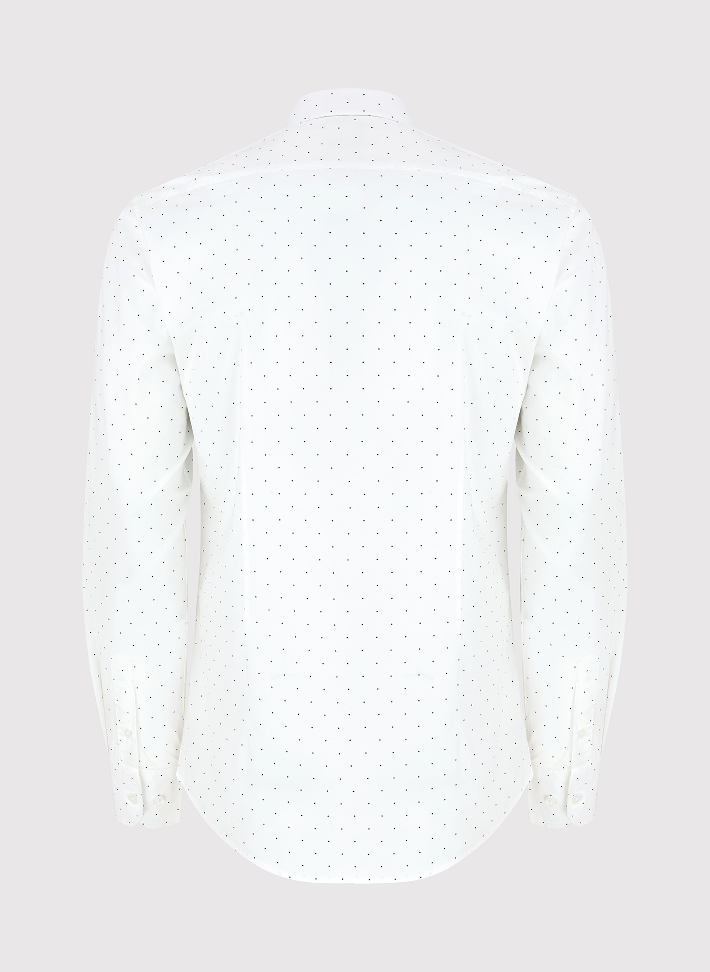Biała koszula męska w czarne kropki P24SF-1X-001-B-S - Pako Lorente - Pako Lorente