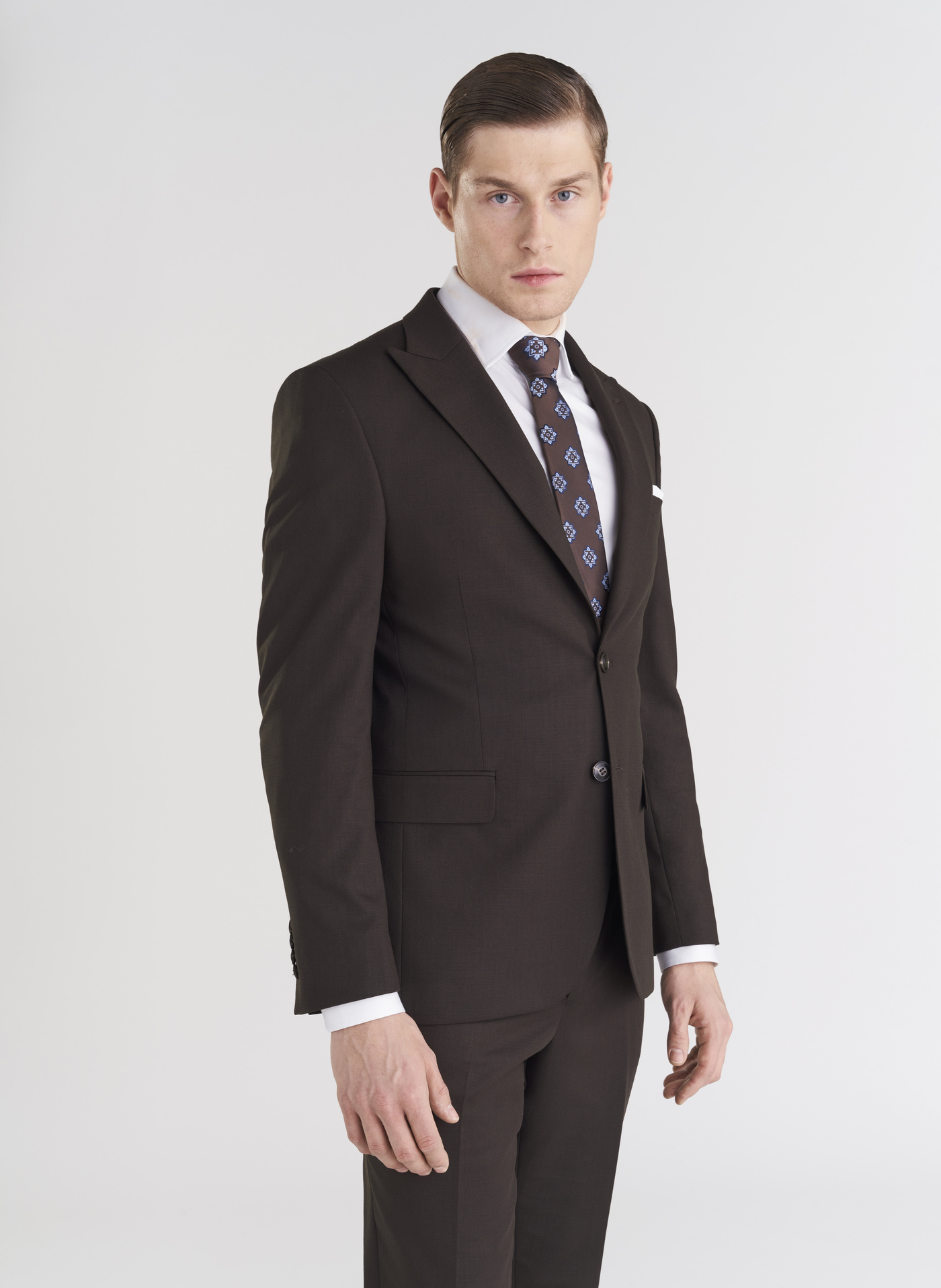 Brązowa jednorzędowa marynarka męska - Pako Lorente