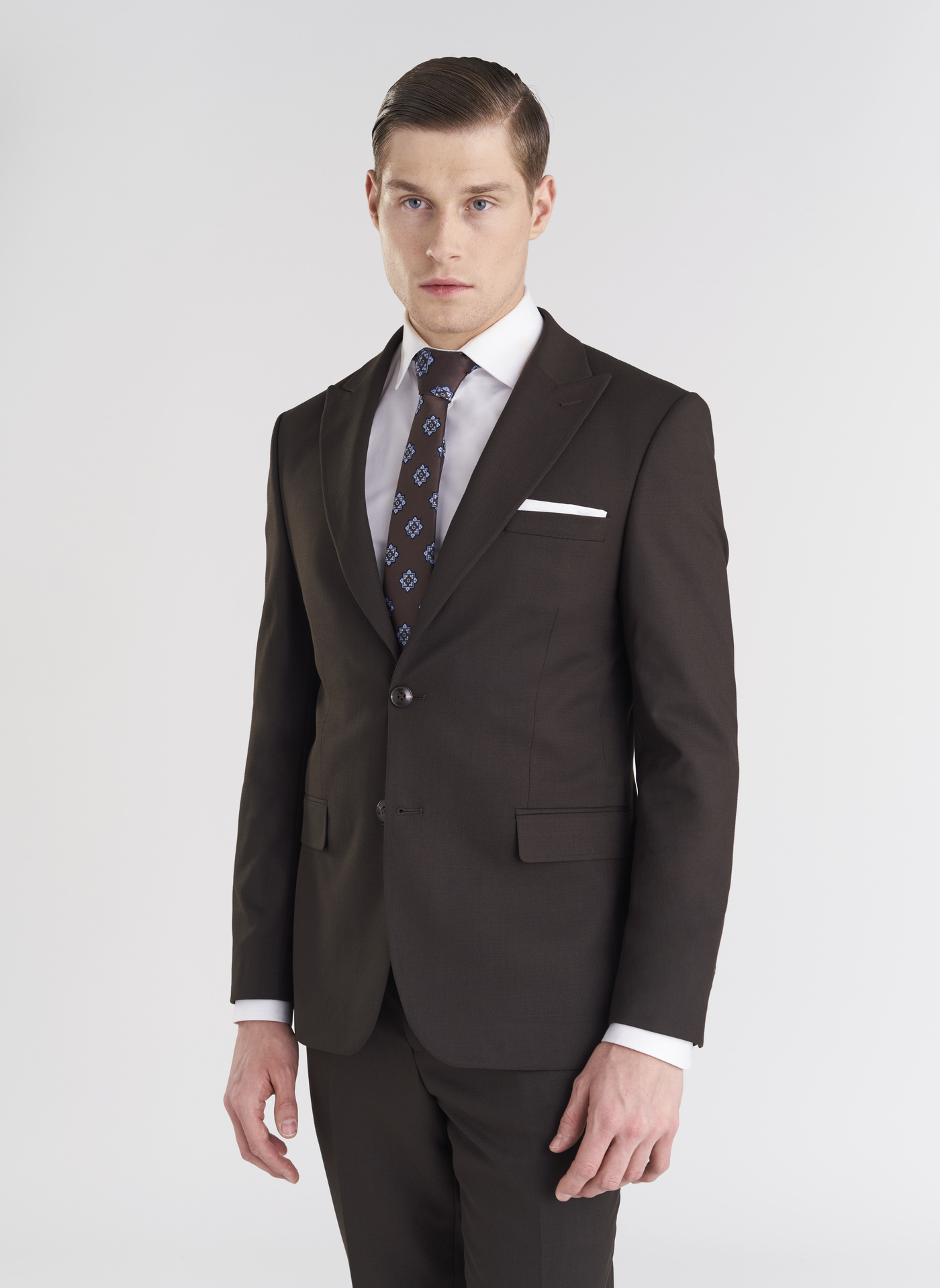 Brązowa jednorzędowa marynarka męska - Pako Lorente