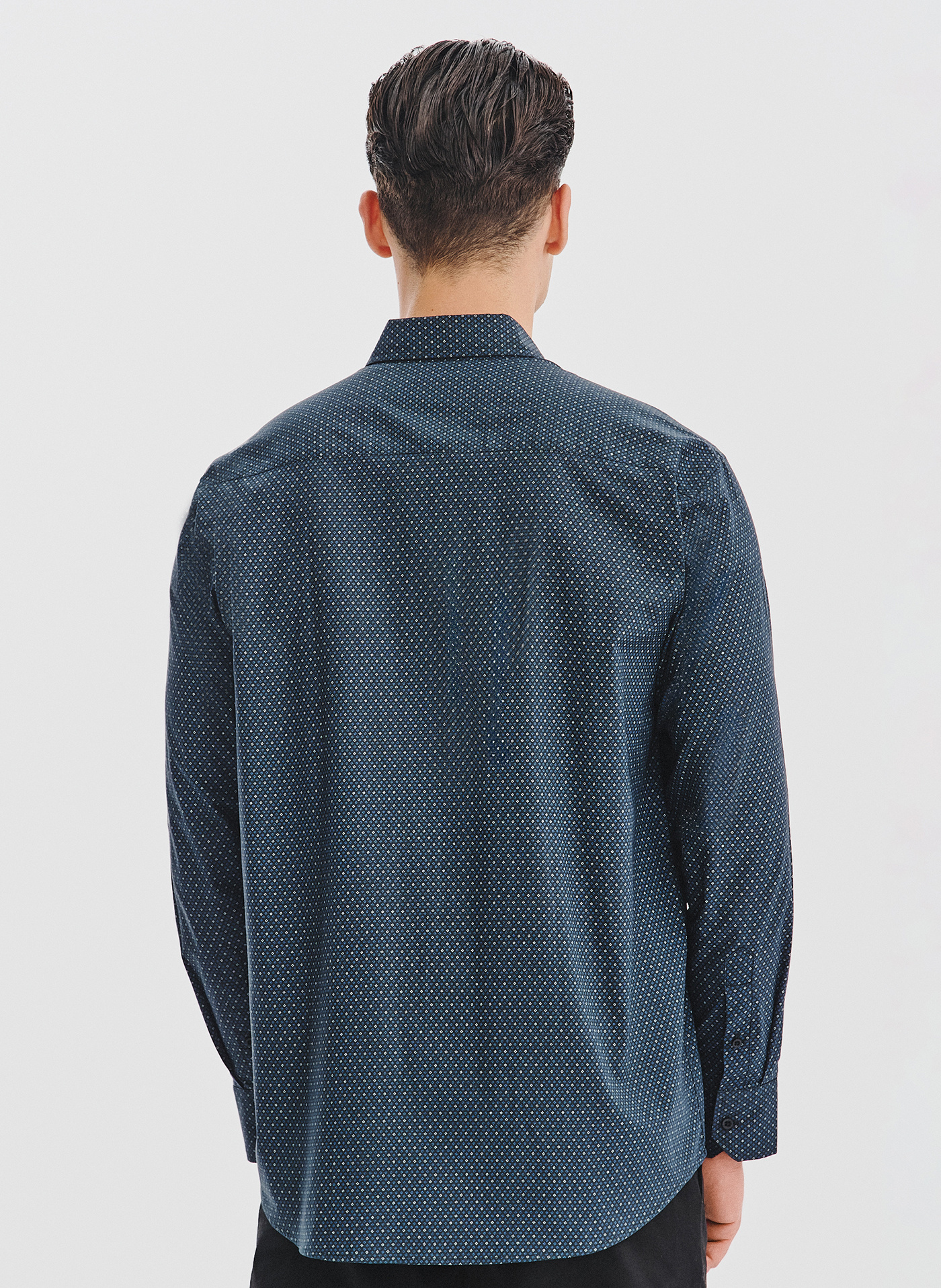 PAKO LORENTE - Czarna koszula męska wzór geometryczny - Pako Lorente