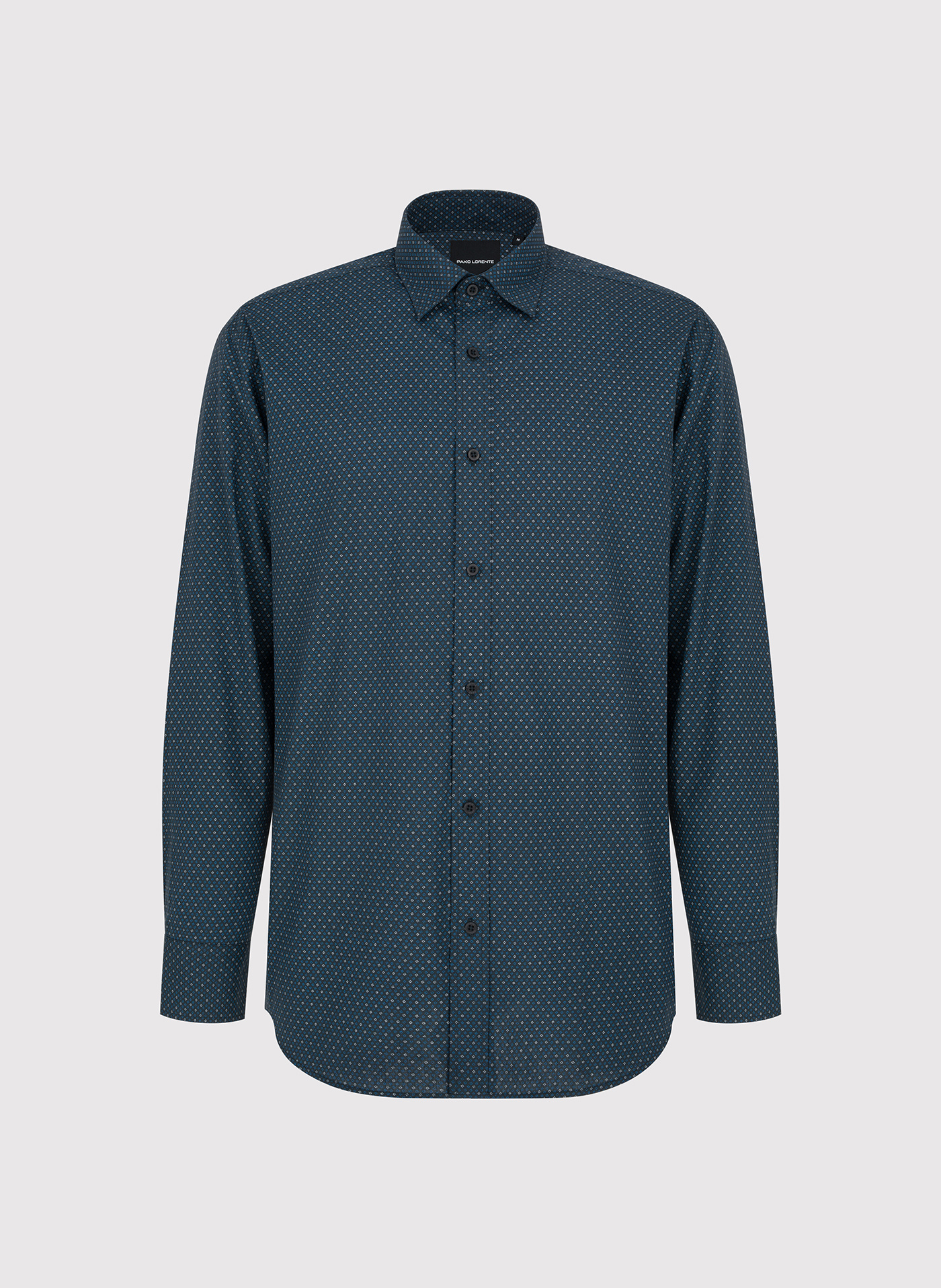 PAKO LORENTE - Czarna koszula męska wzór geometryczny - Pako Lorente