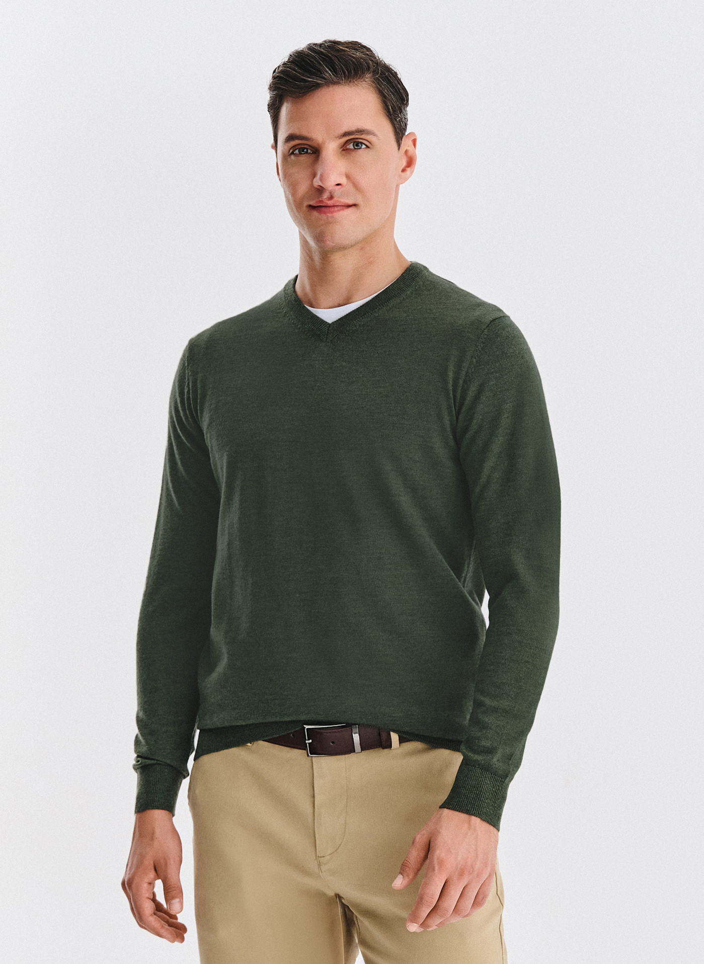 PAKO LORENTE - Wełniany sweter w kolorze zielonym - Pako Lorente