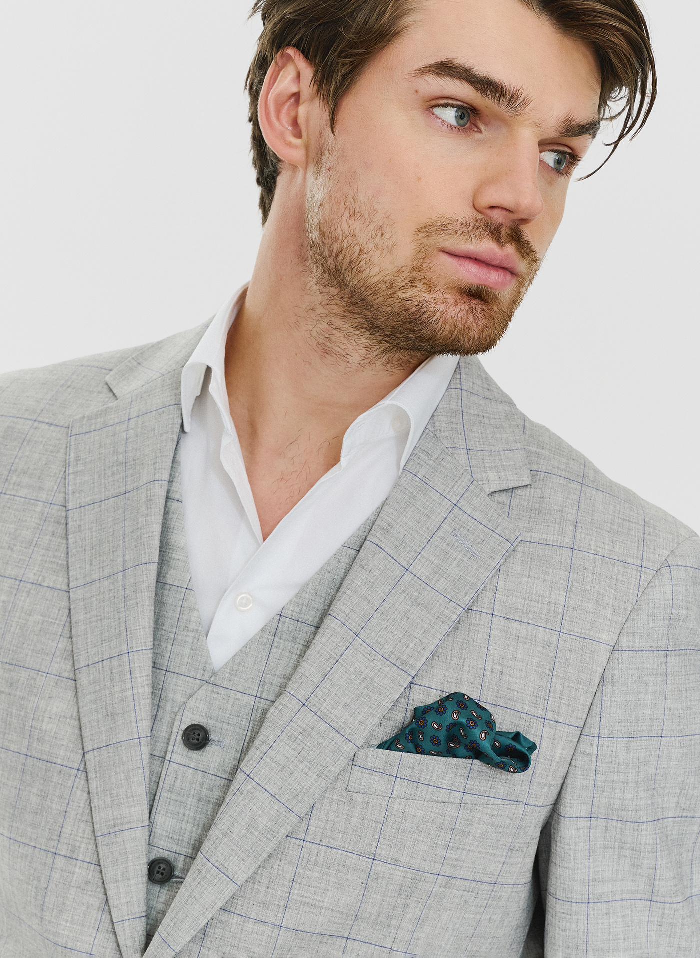 Szara marynarka w niebieską kratę - Pako Lorente