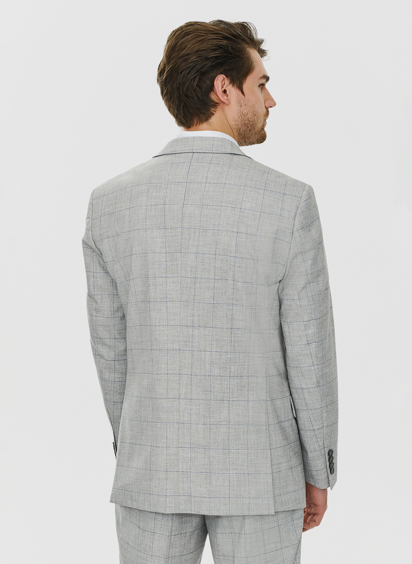 Szara marynarka w niebieską kratę - Pako Lorente