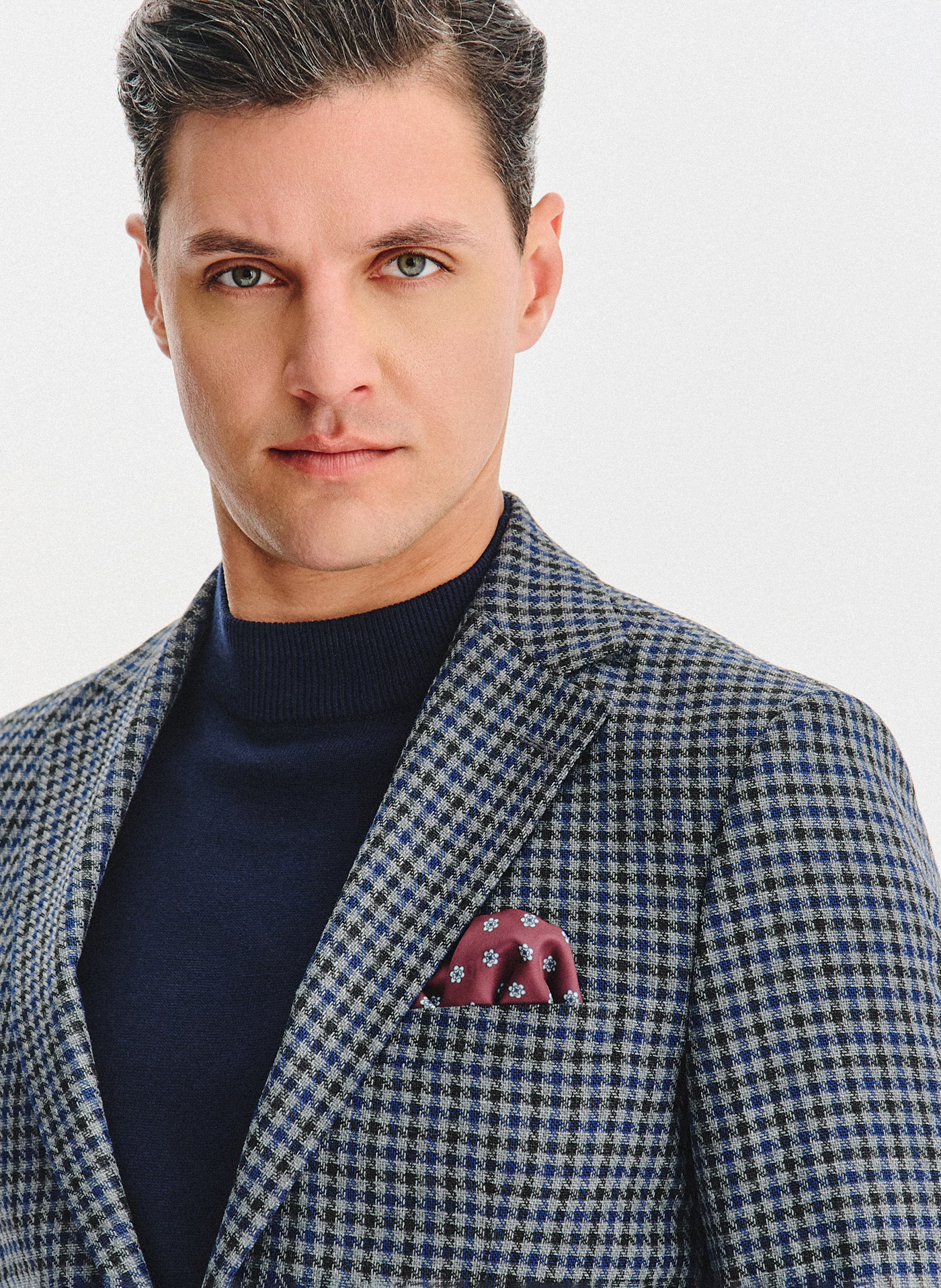 Granatowa marynarka w drobną kratę - Pako Lorente