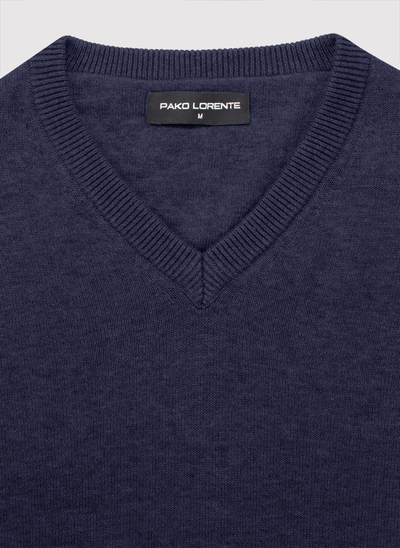 PAKO LORENTE - Granatowy sweter męski v-neck - Pako Lorente