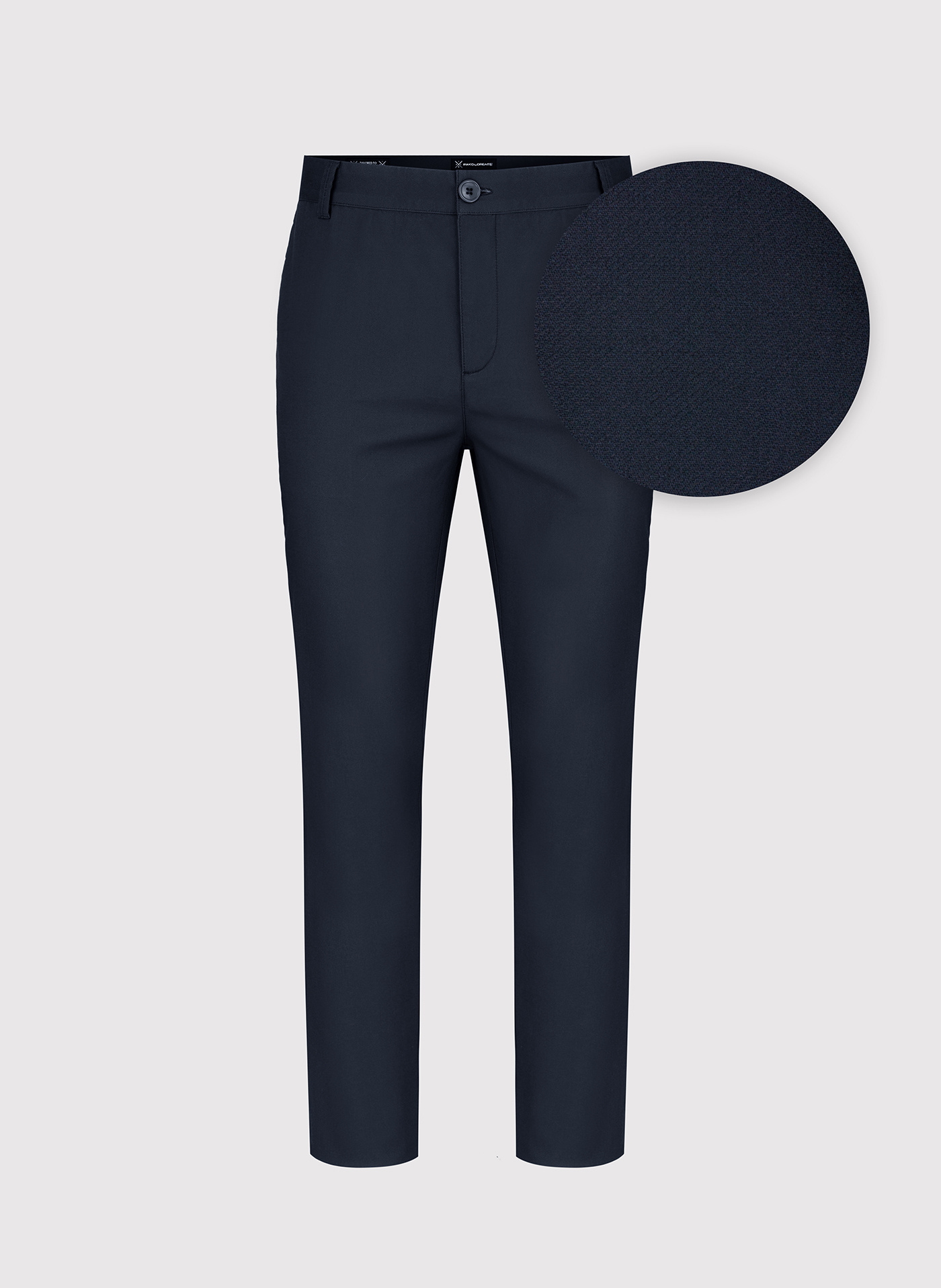 Granatowe gładkie spodnie męskie P24SF-WX-003-G-0 - Pako Lorente - Pako Lorente