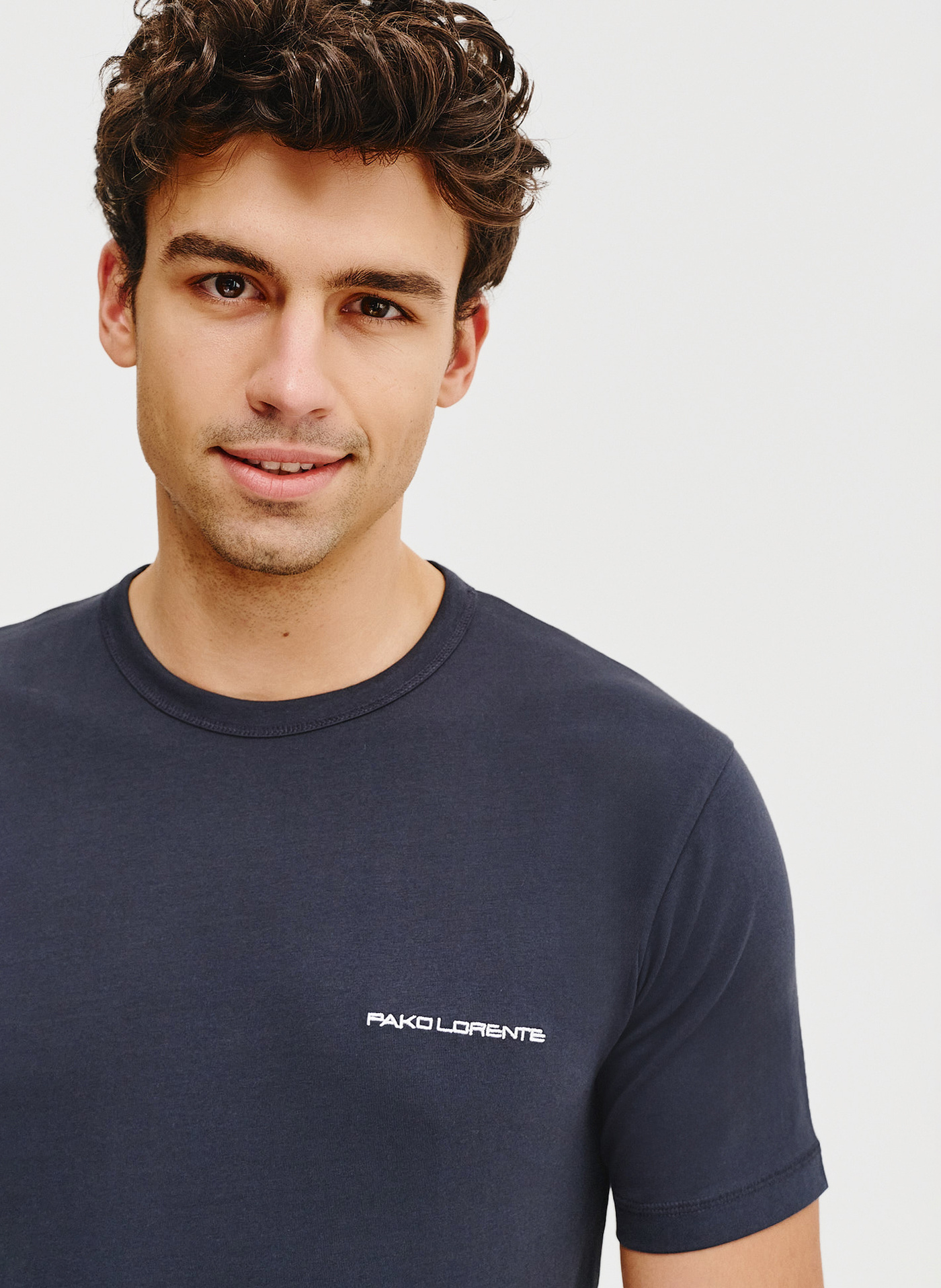 Granatowy t-shirt męski - Pako Lorente