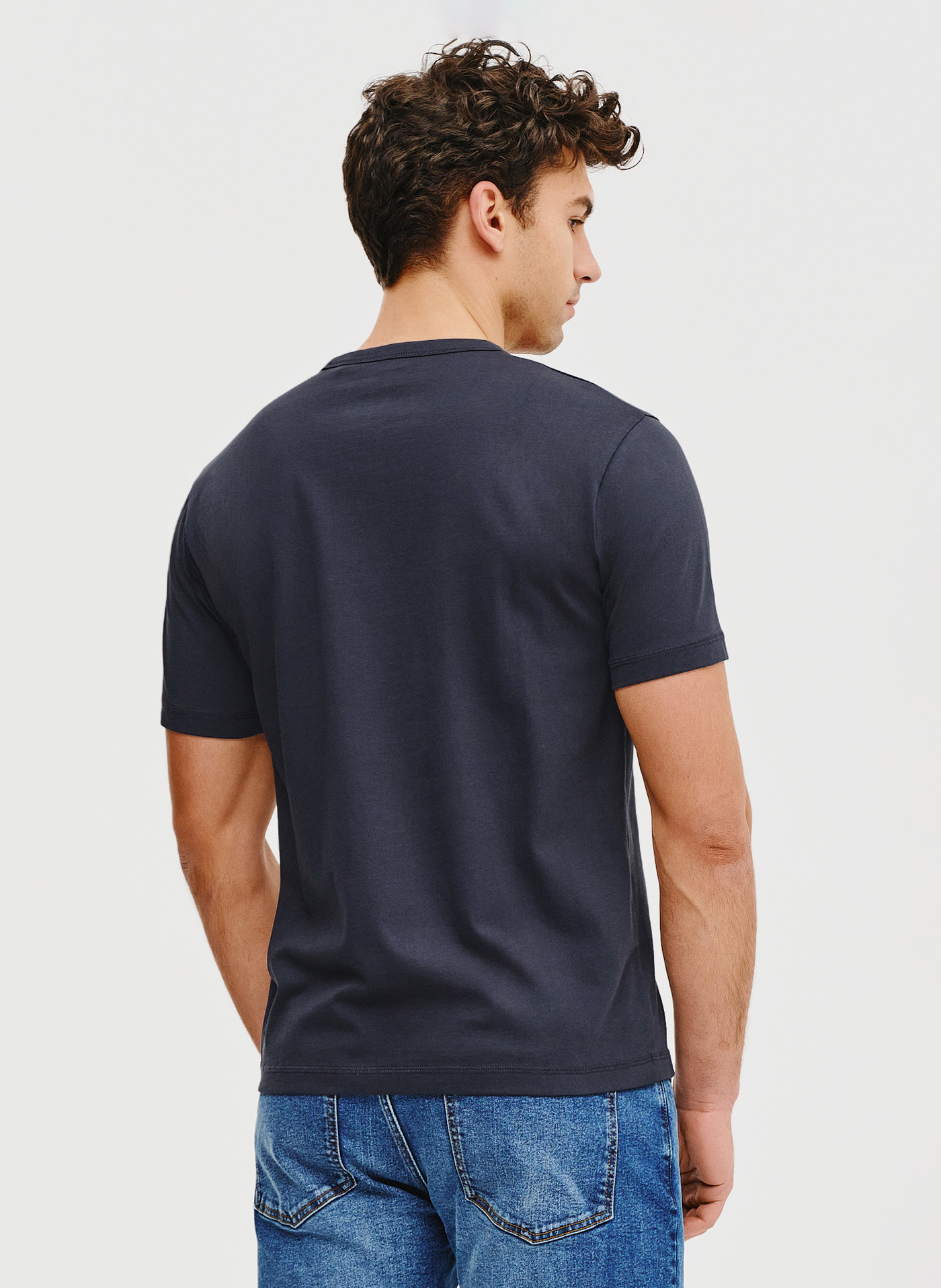 Granatowy t-shirt męski - Pako Lorente