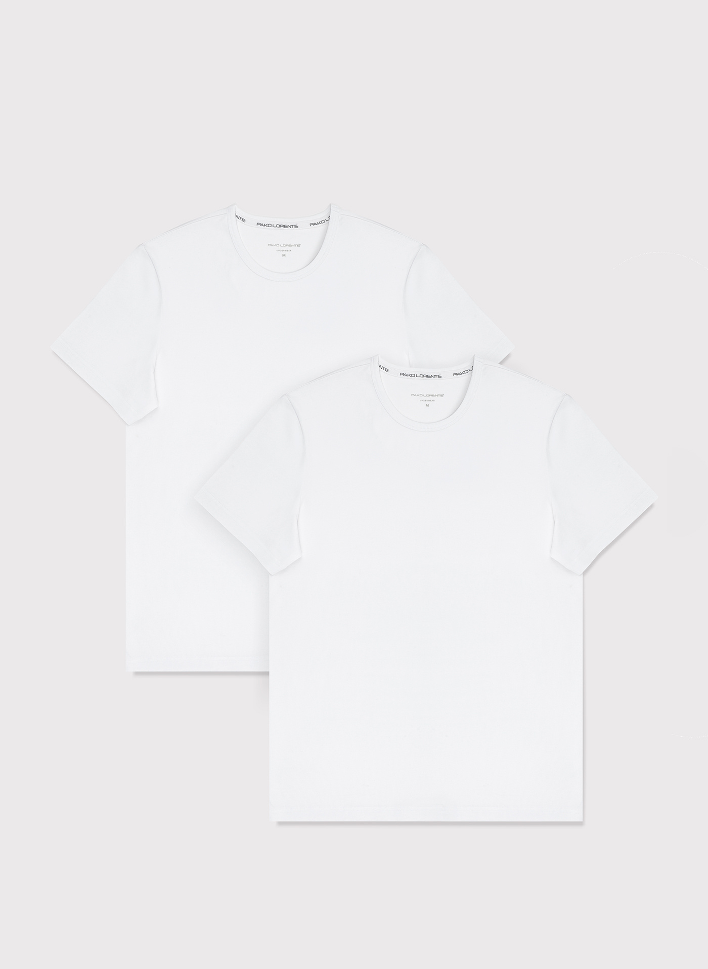 Męski t-shirt w białym kolorze  dwupak - Pako Lorente