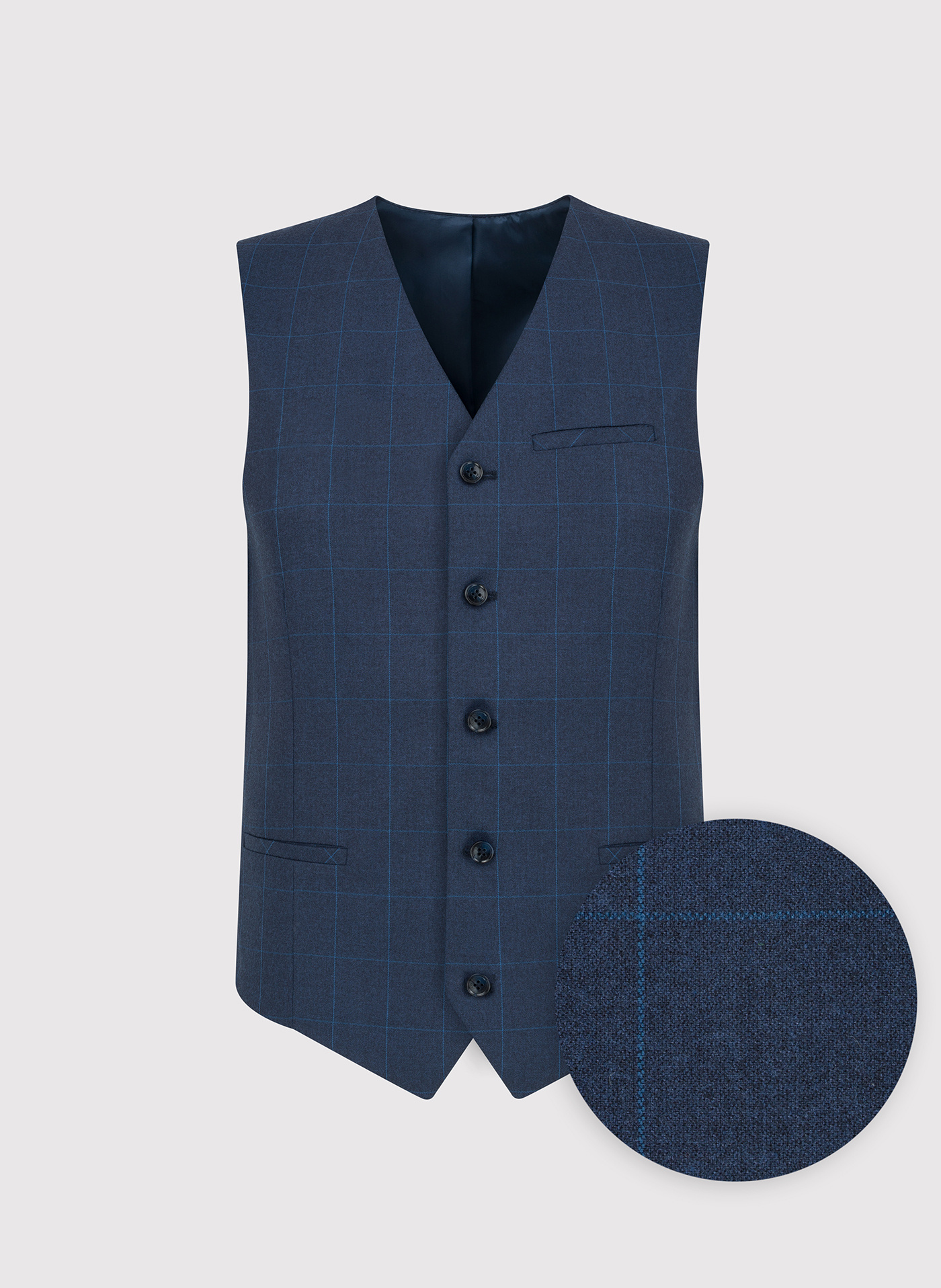 Granatowa kamizelka męska w kratę - Pako Lorente