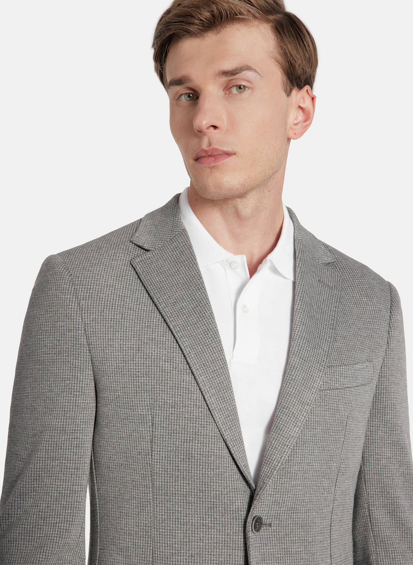 PAKO LORENTE - Szara marynarka w pepitkę z dzianiny - Pako Lorente