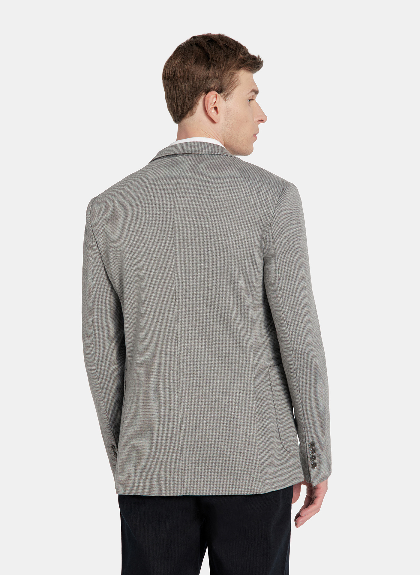 PAKO LORENTE - Szara marynarka w pepitkę z dzianiny - Pako Lorente