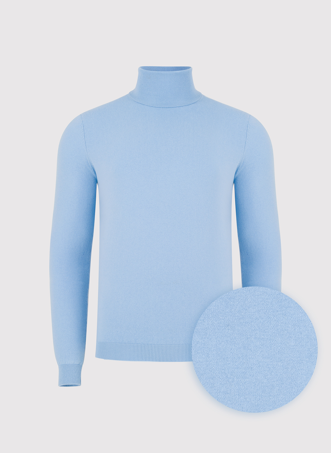 PAKO LORENTE - Jasnoniebieski gładki golf męski - Pako Lorente