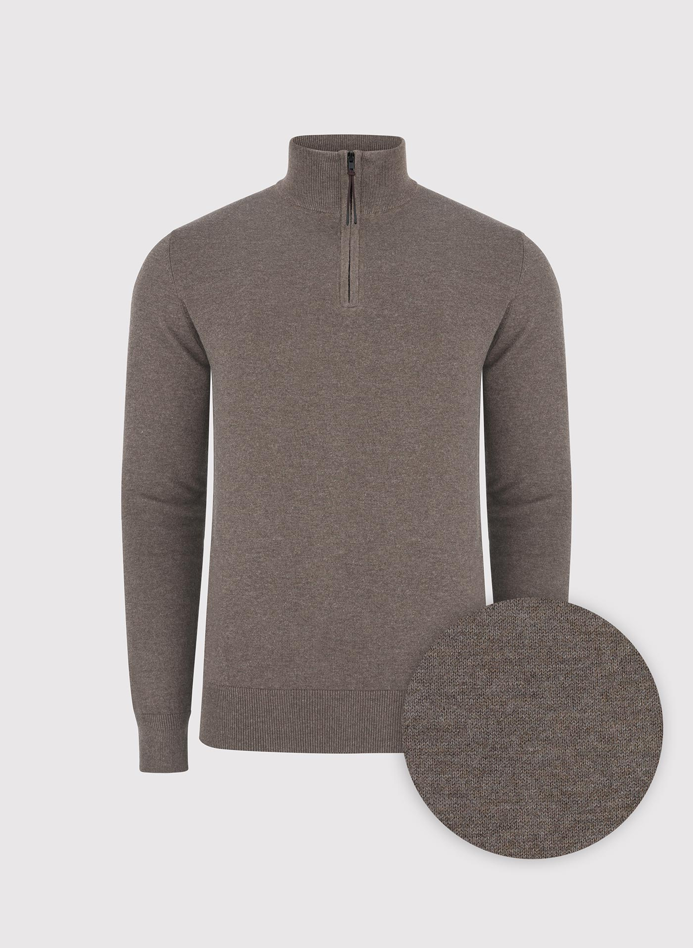 Brązowy sweter z rozpinaną stójką - Pako Lorente