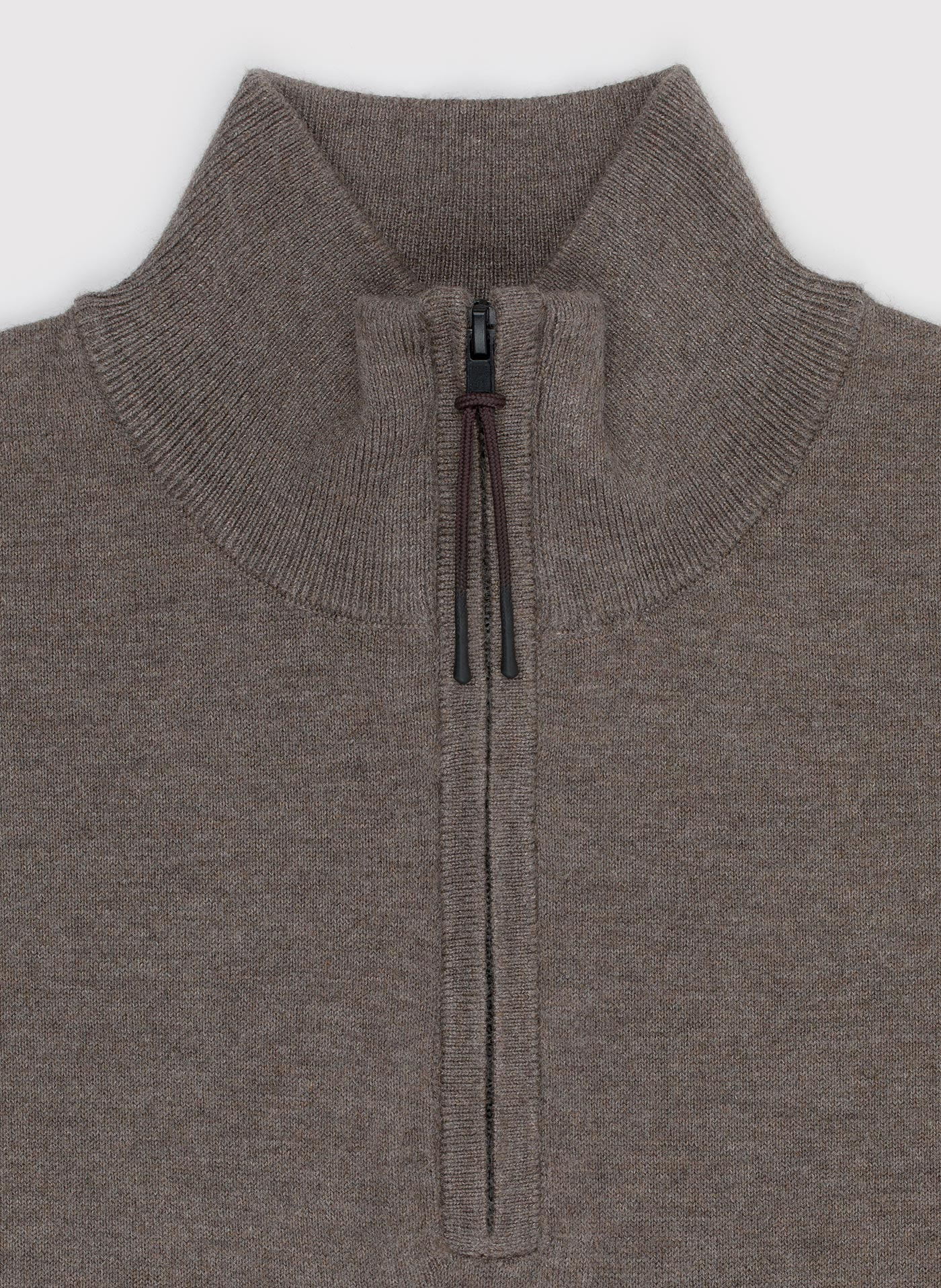 Brązowy sweter z rozpinaną stójką - Pako Lorente