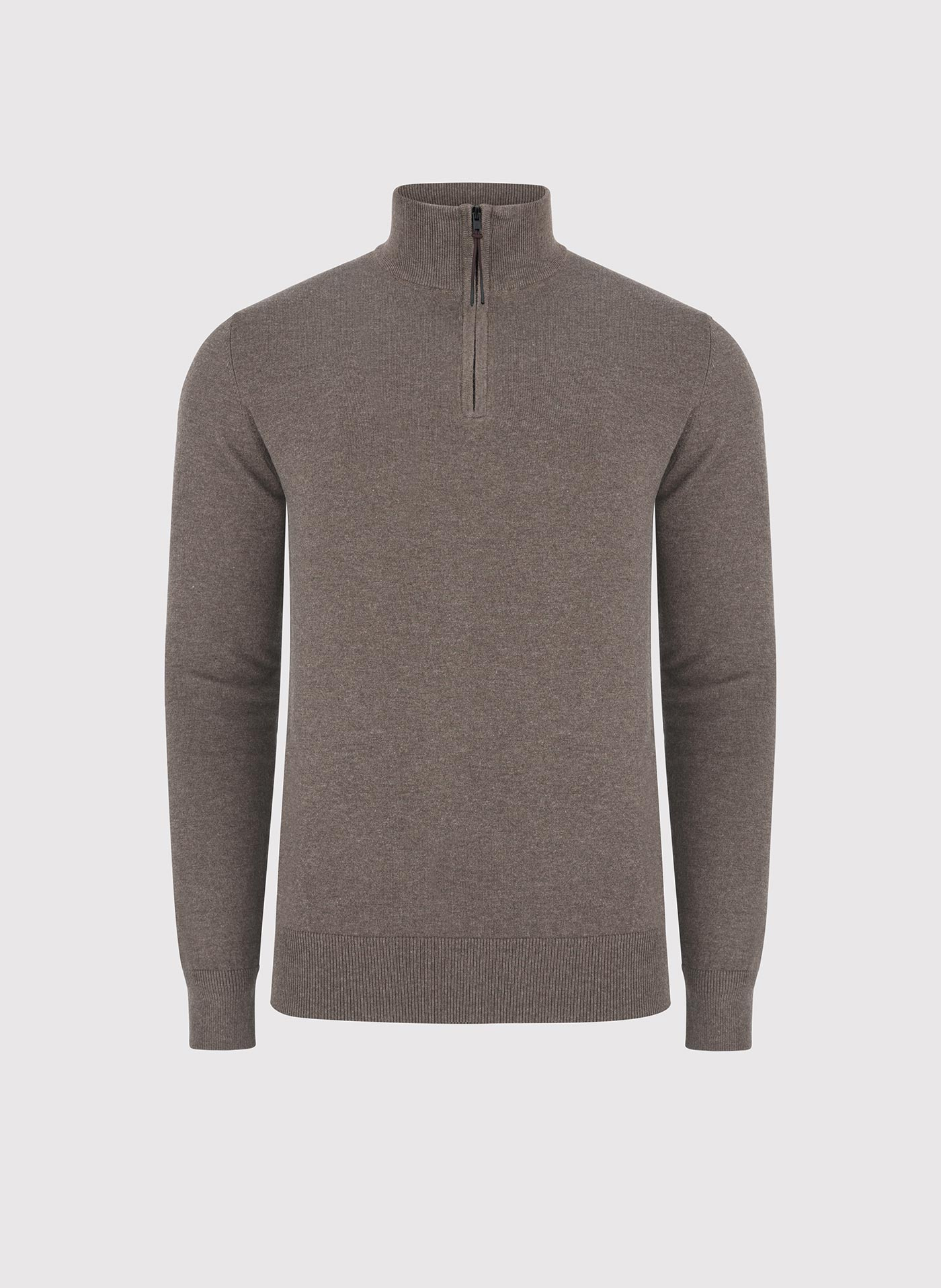 Brązowy sweter z rozpinaną stójką - Pako Lorente