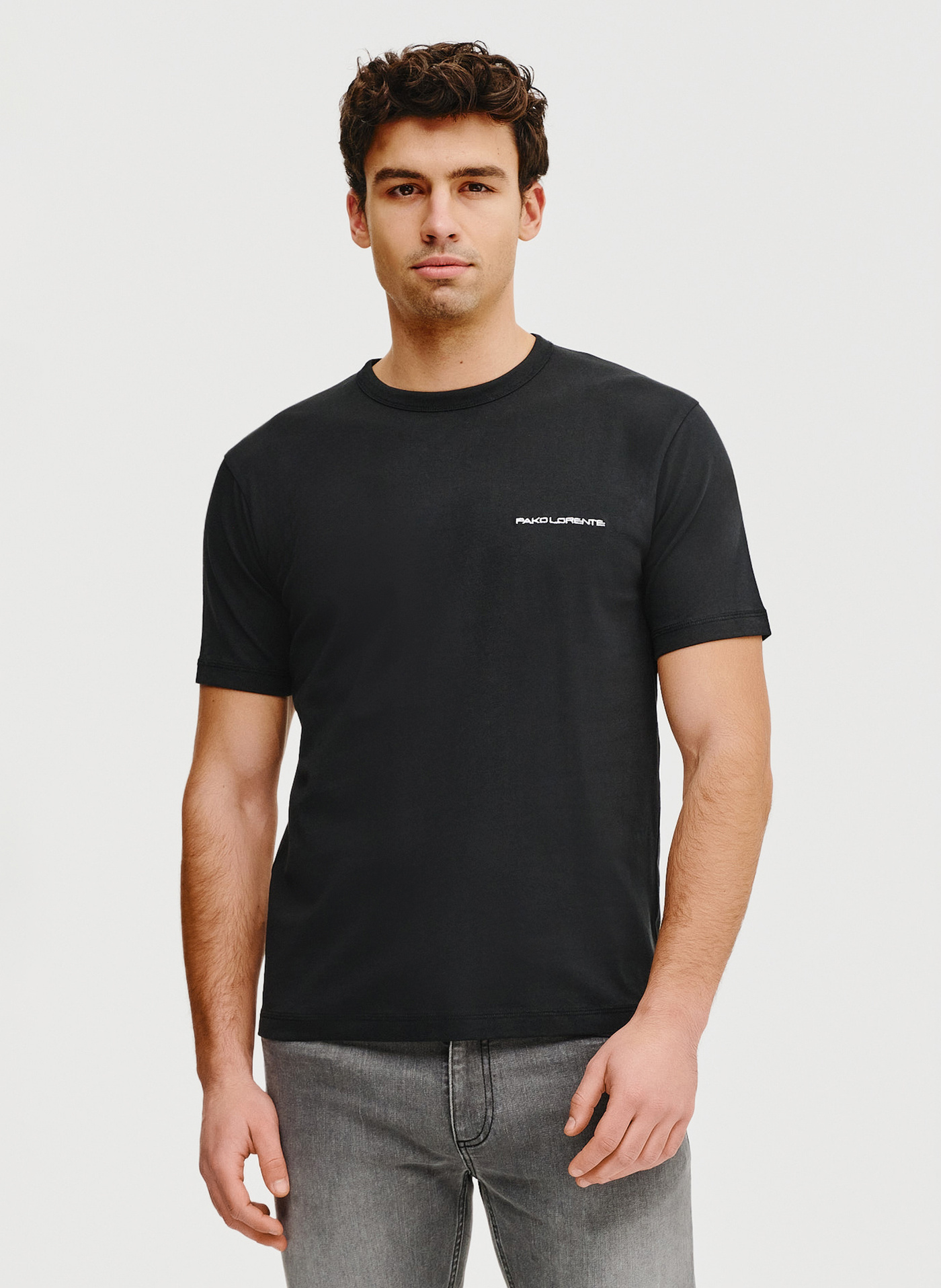 Czarny t-shirt męski - Pako Lorente
