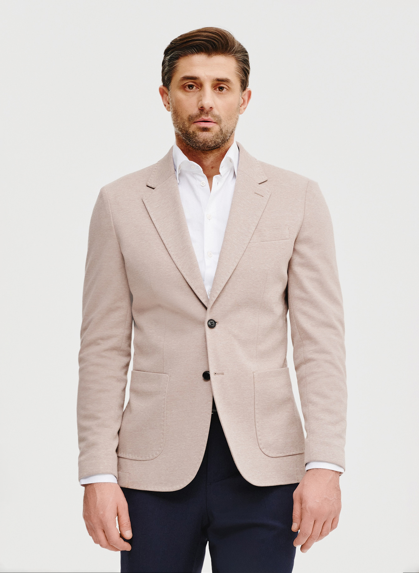 Beżowa marynarka melanż - Pako Lorente