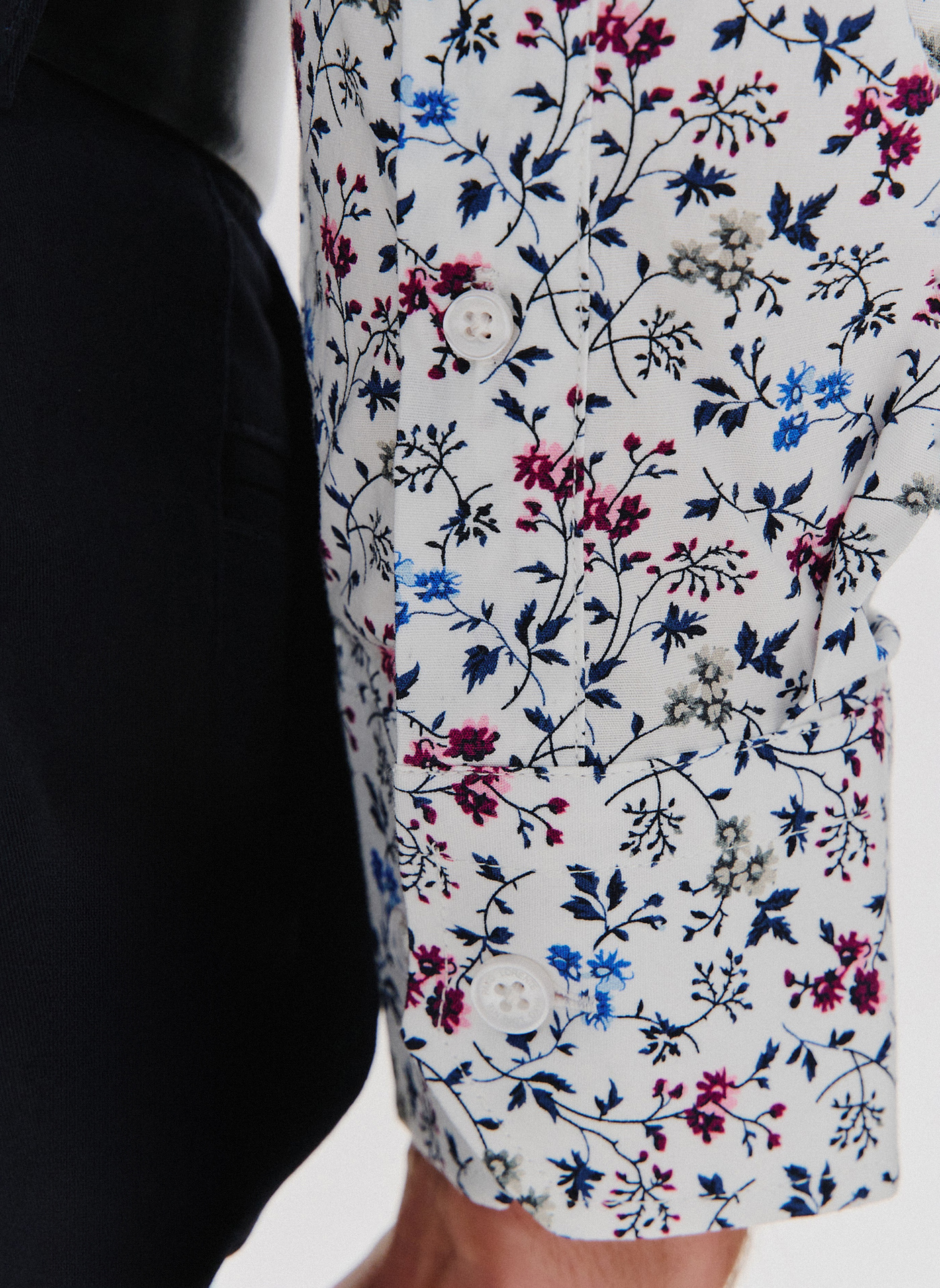 Koszula męska w kwiatowy wzór długi rękaw - Pako Lorente