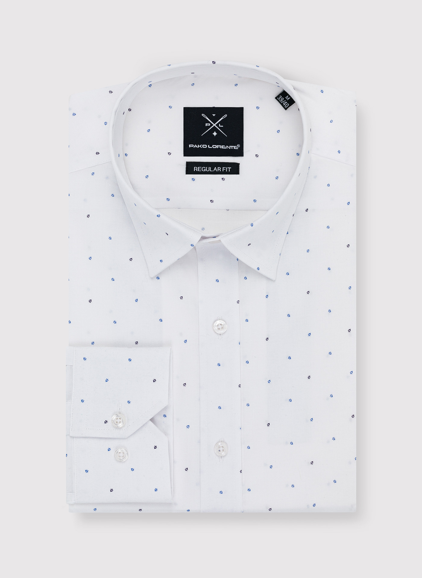 Biała koszula w mikrowzór - Pako Lorente
