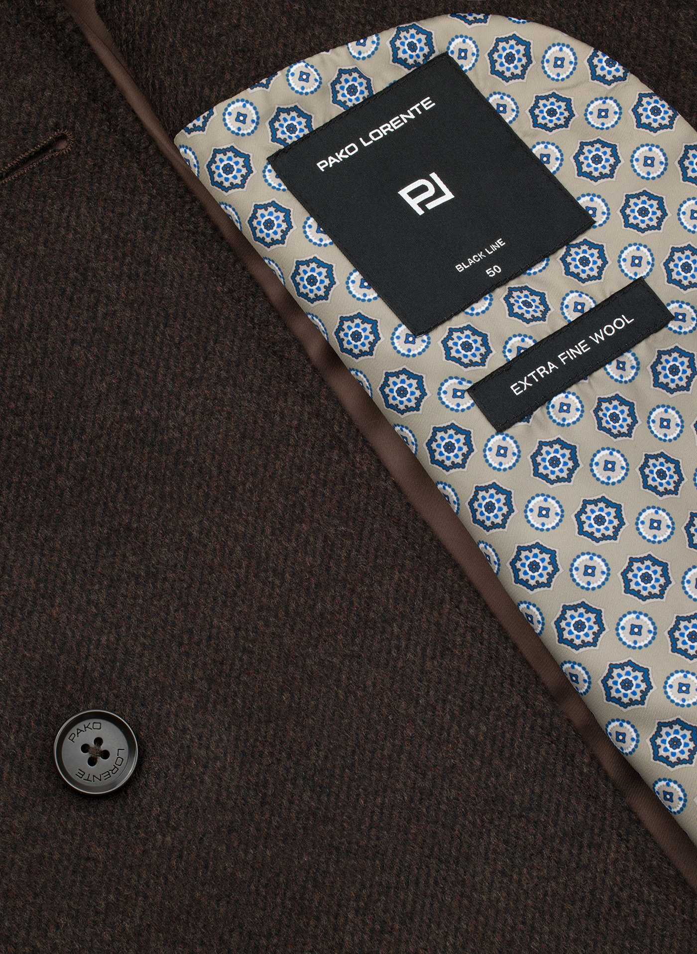 PAKO LORENTE - Brązowy dwurzędowy płaszcz męski - Pako Lorente