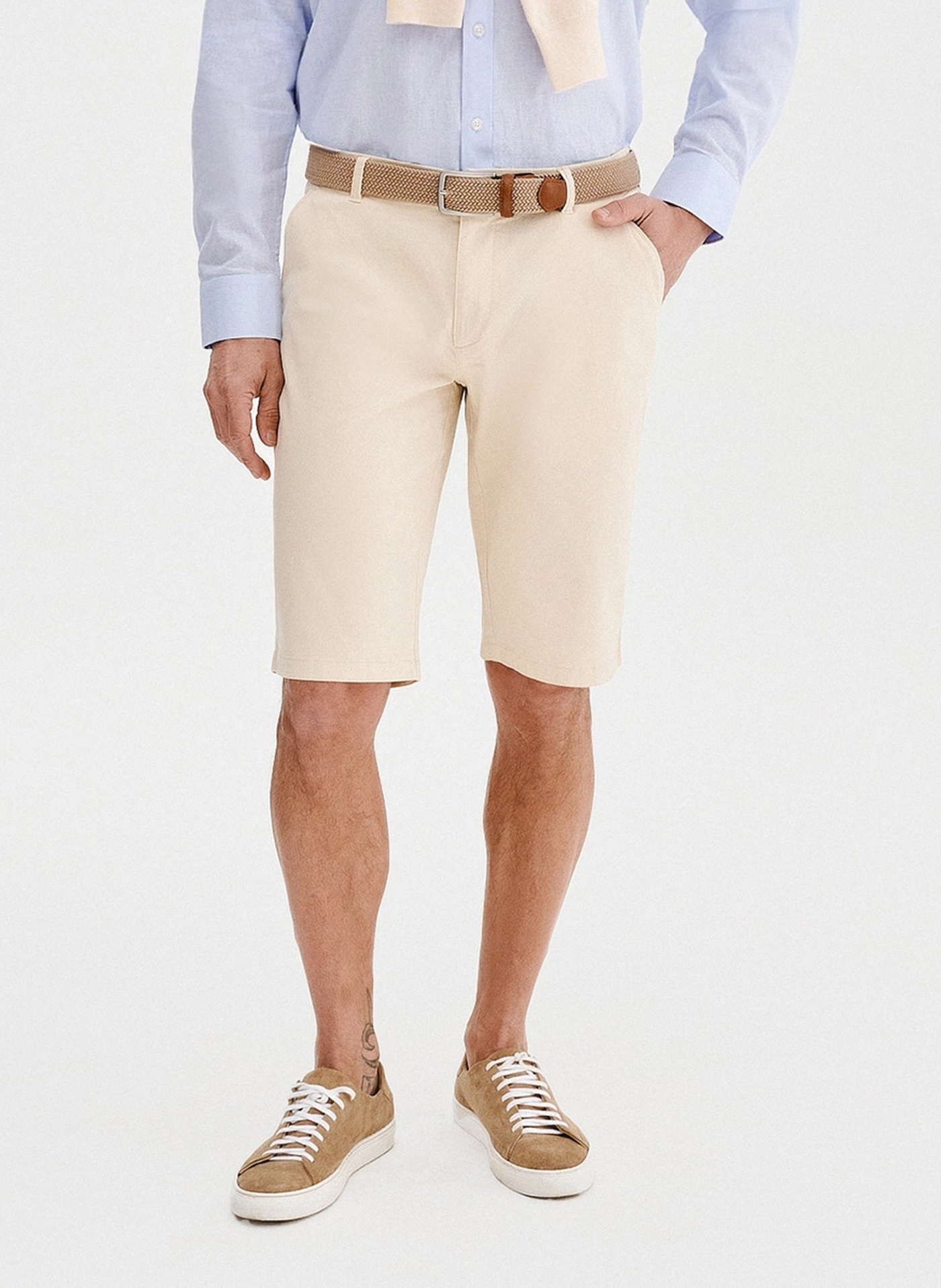 PAKO LORENTE - Beżowe szorty męskie - Pako Lorente