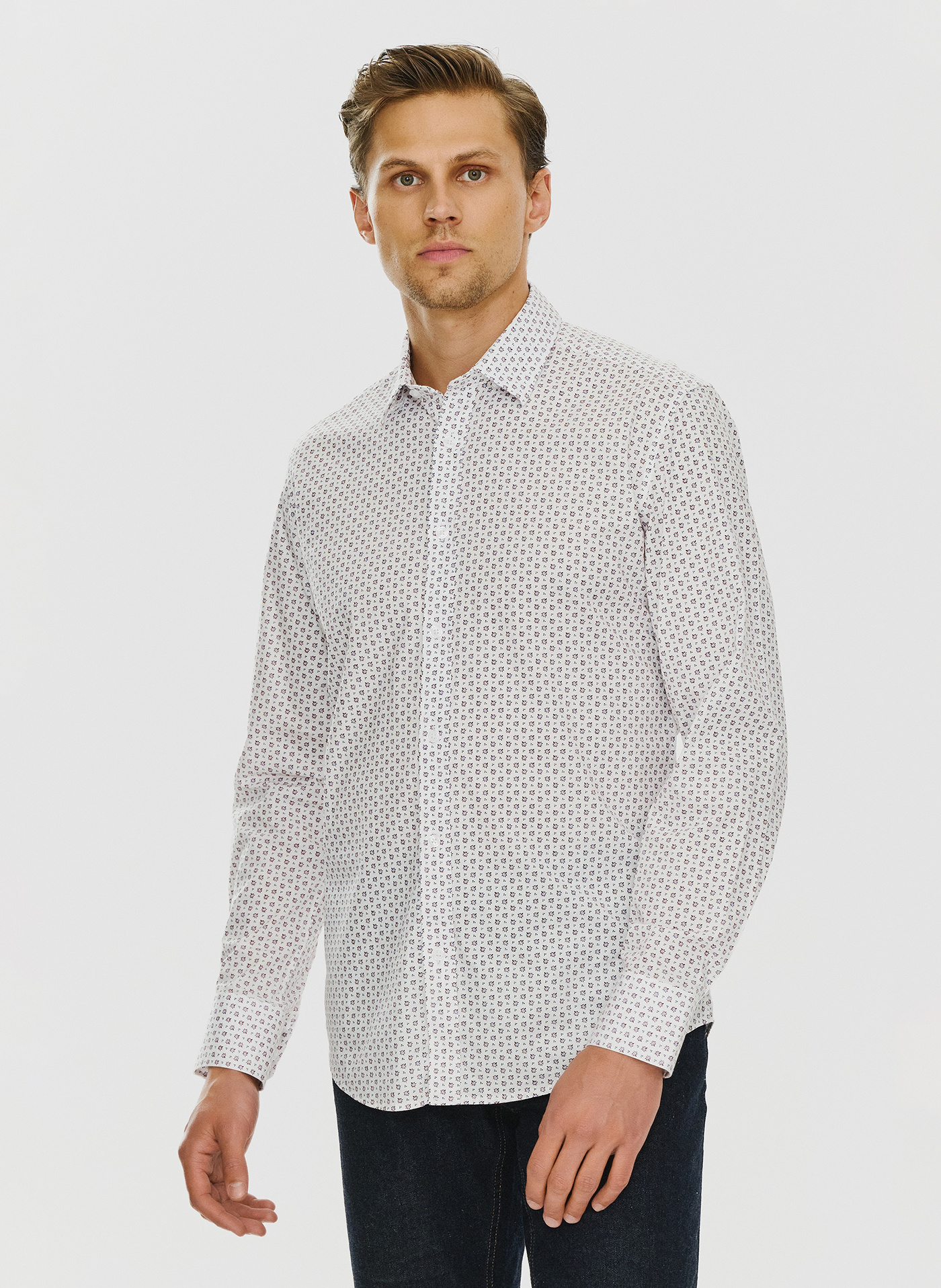 Męska koszula w subtelny wzór P24SF-1X-025-B-S - Pako Lorente - Pako Lorente